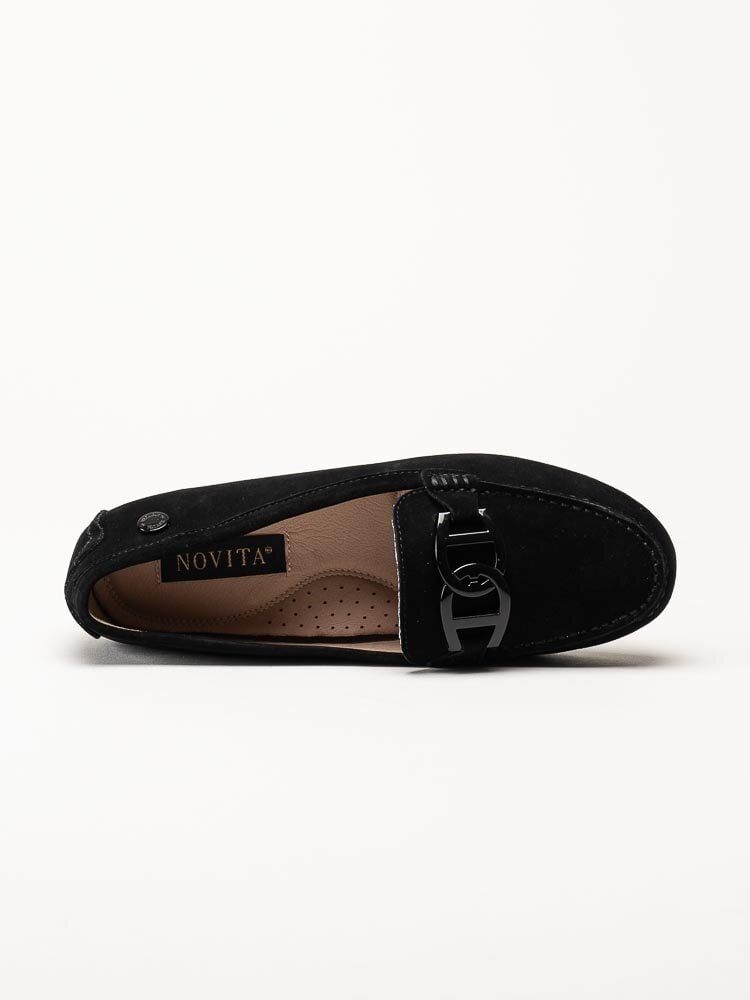 Novita - Parma - Svarta loafers i mocka