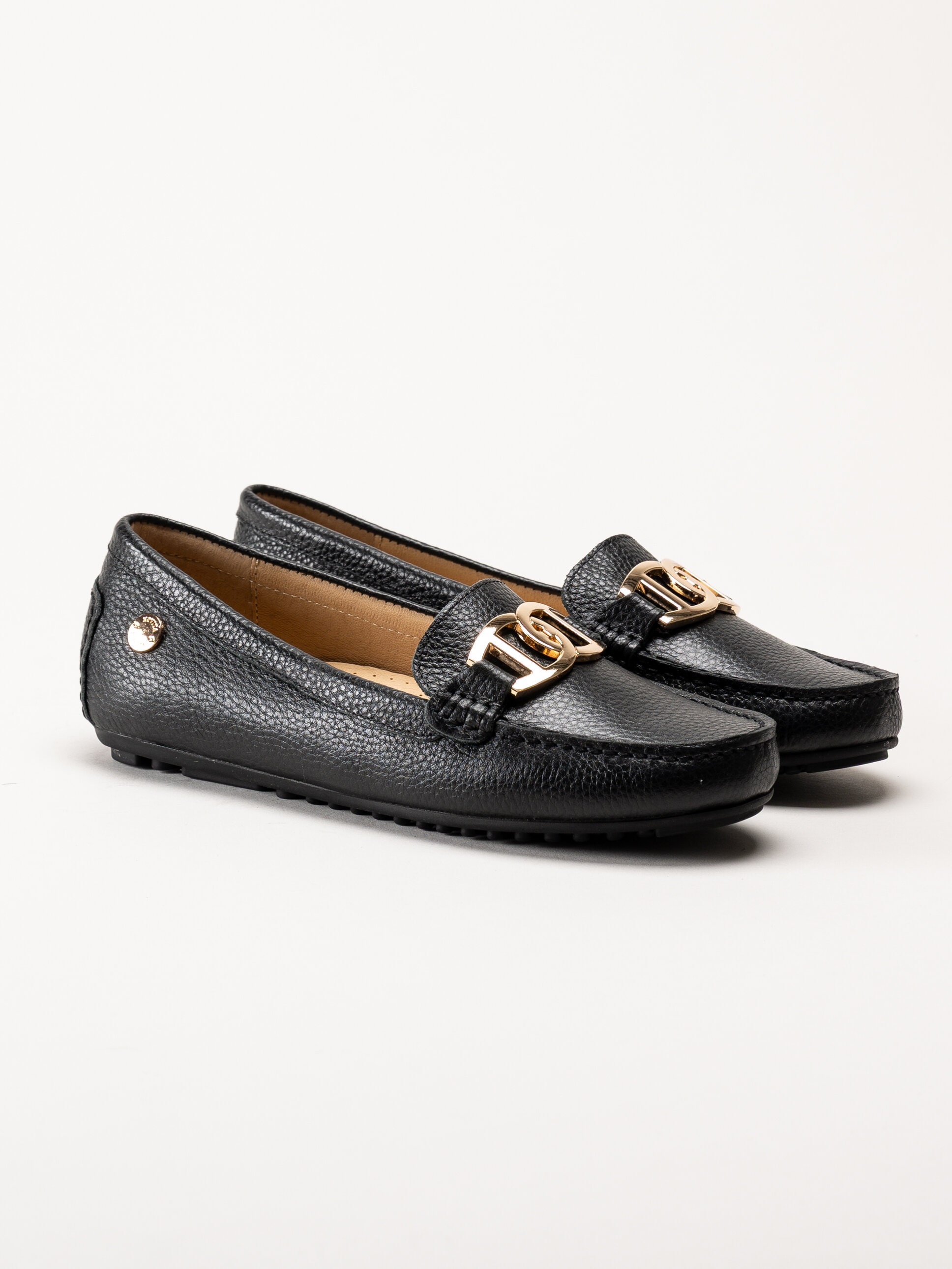 Novita - Parma - Svarta loafers i skinn