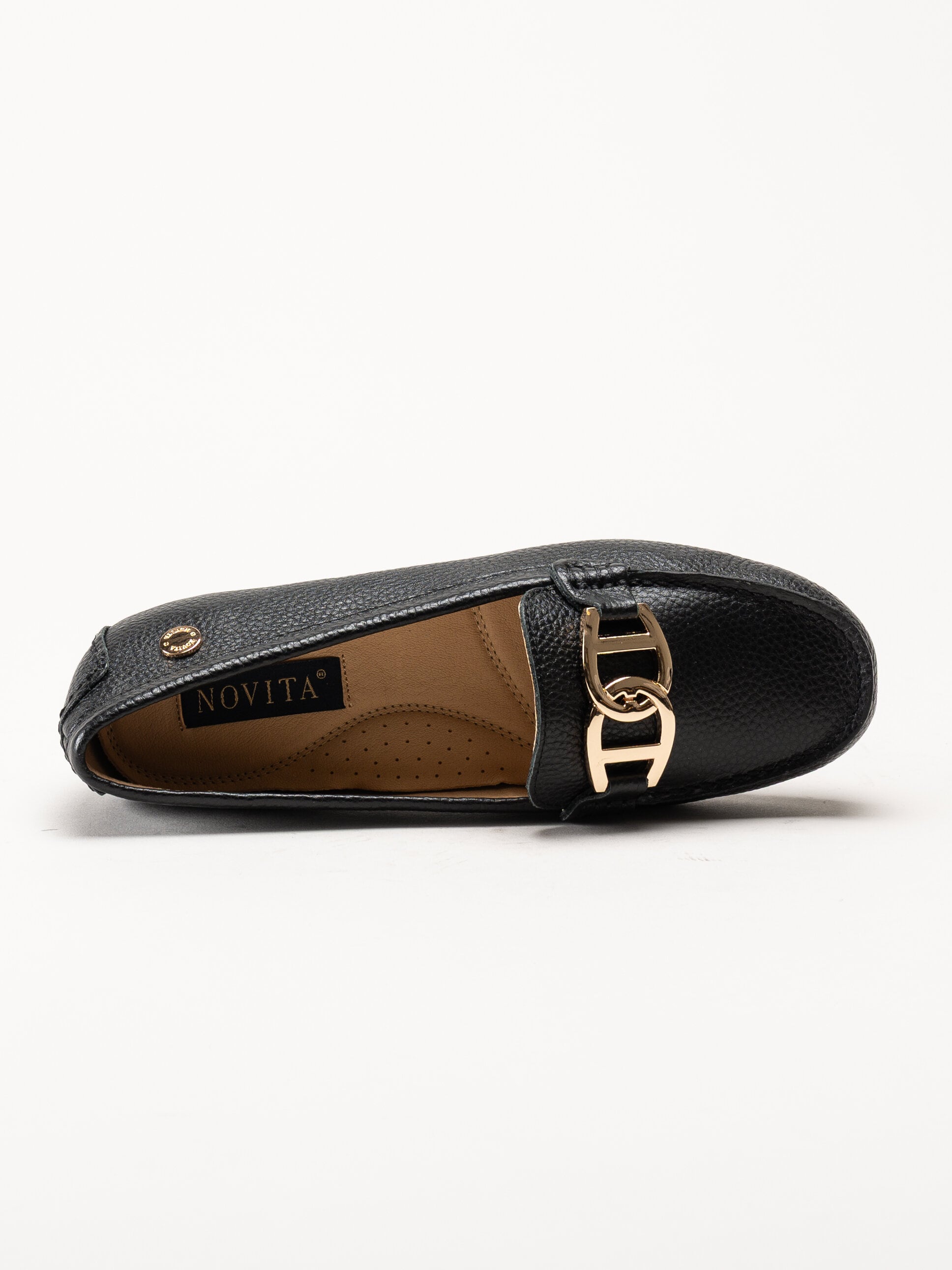 Novita - Parma - Svarta loafers i skinn