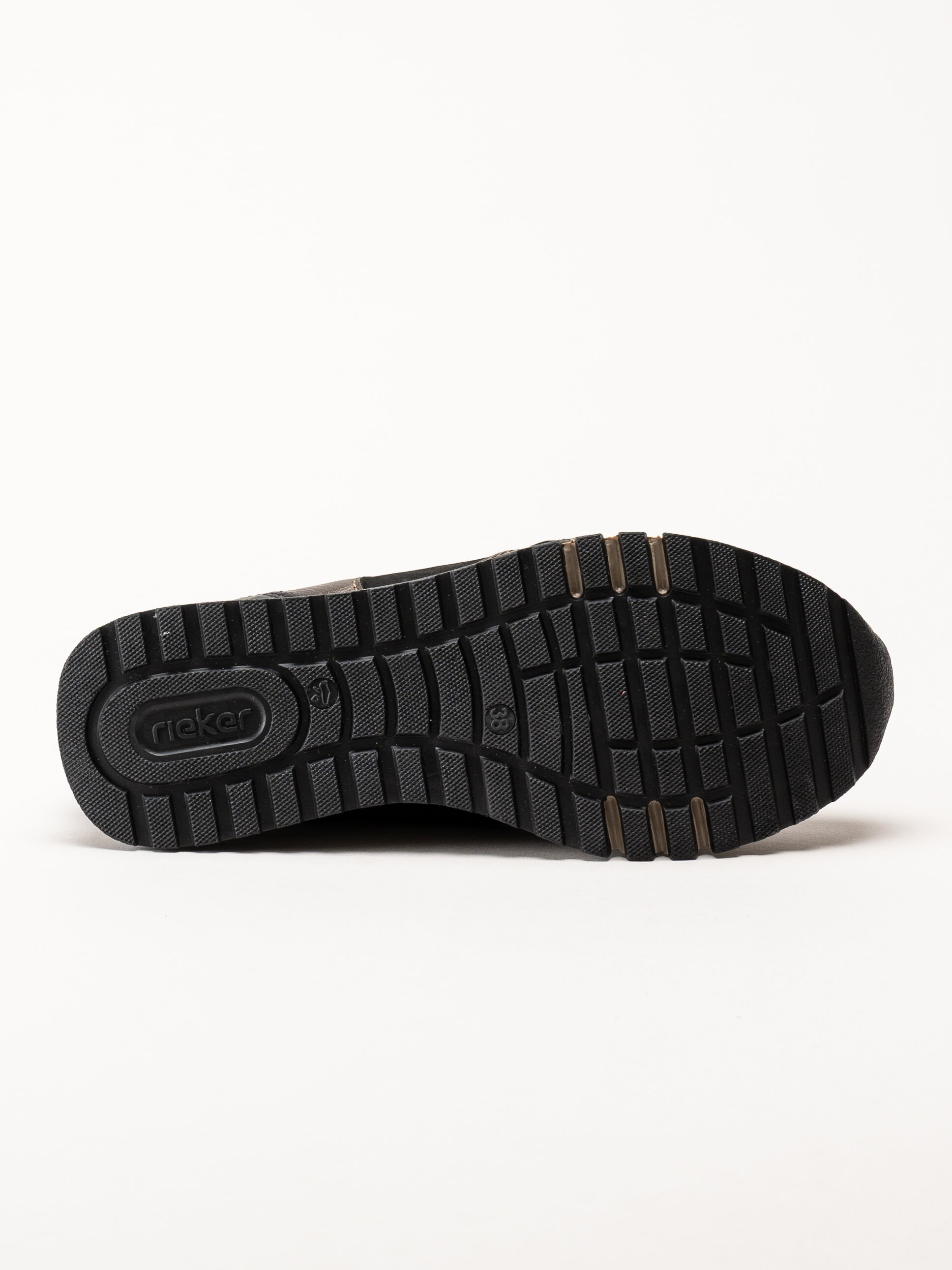 Rieker - Svarta sneakers i nubuck och skinn