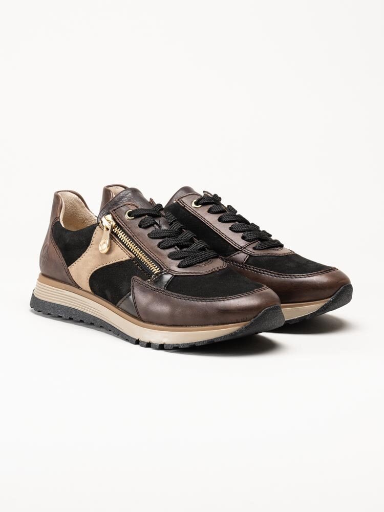 Rieker - Bruna sneakers i nubuck och skinn
