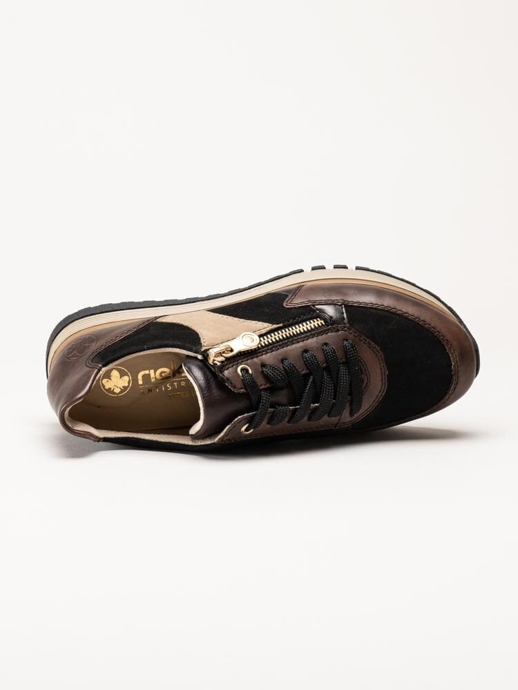 Rieker - Bruna sneakers i nubuck och skinn