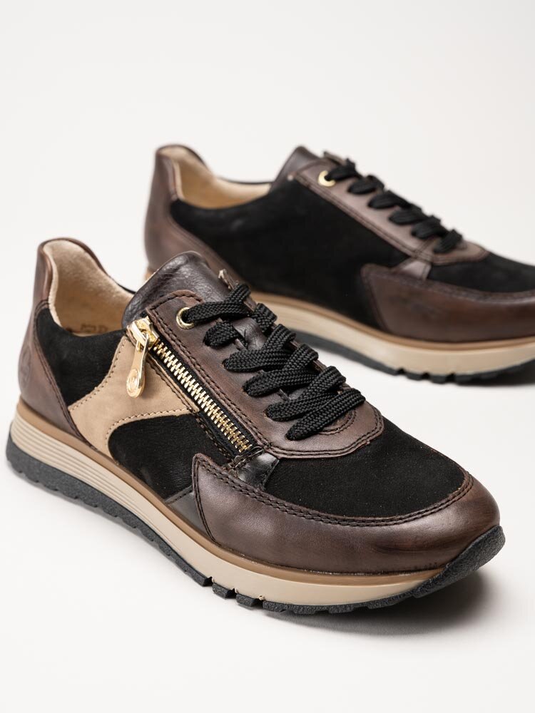 Rieker - Bruna sneakers i nubuck och skinn