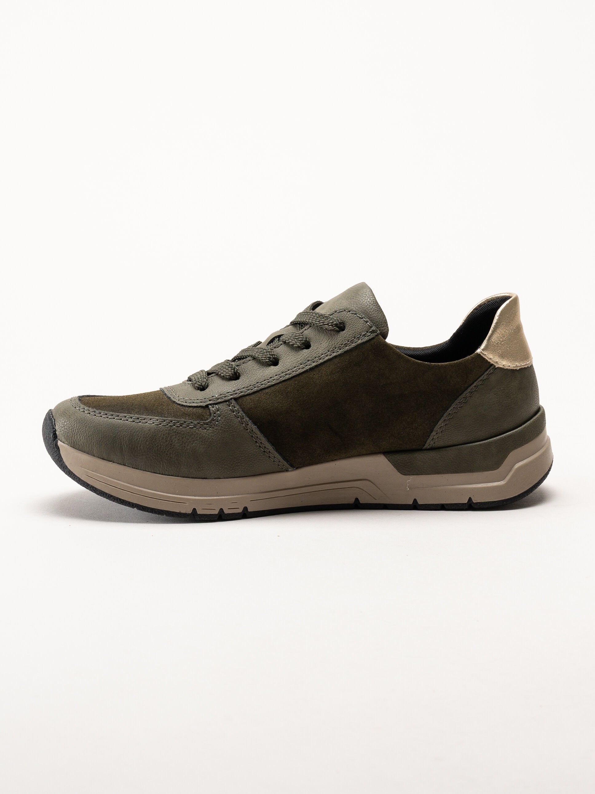 Rieker - Gröna sneakers med gulddetaljer