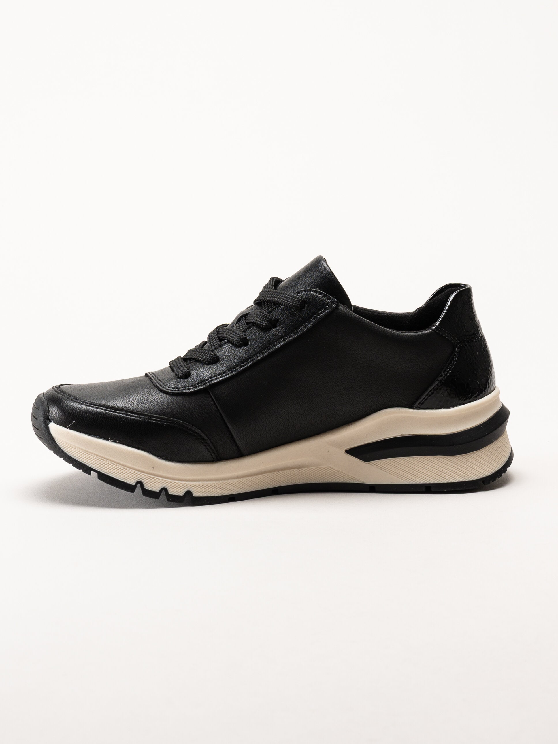 Rieker - Svarta promenadsneakers i skinn
