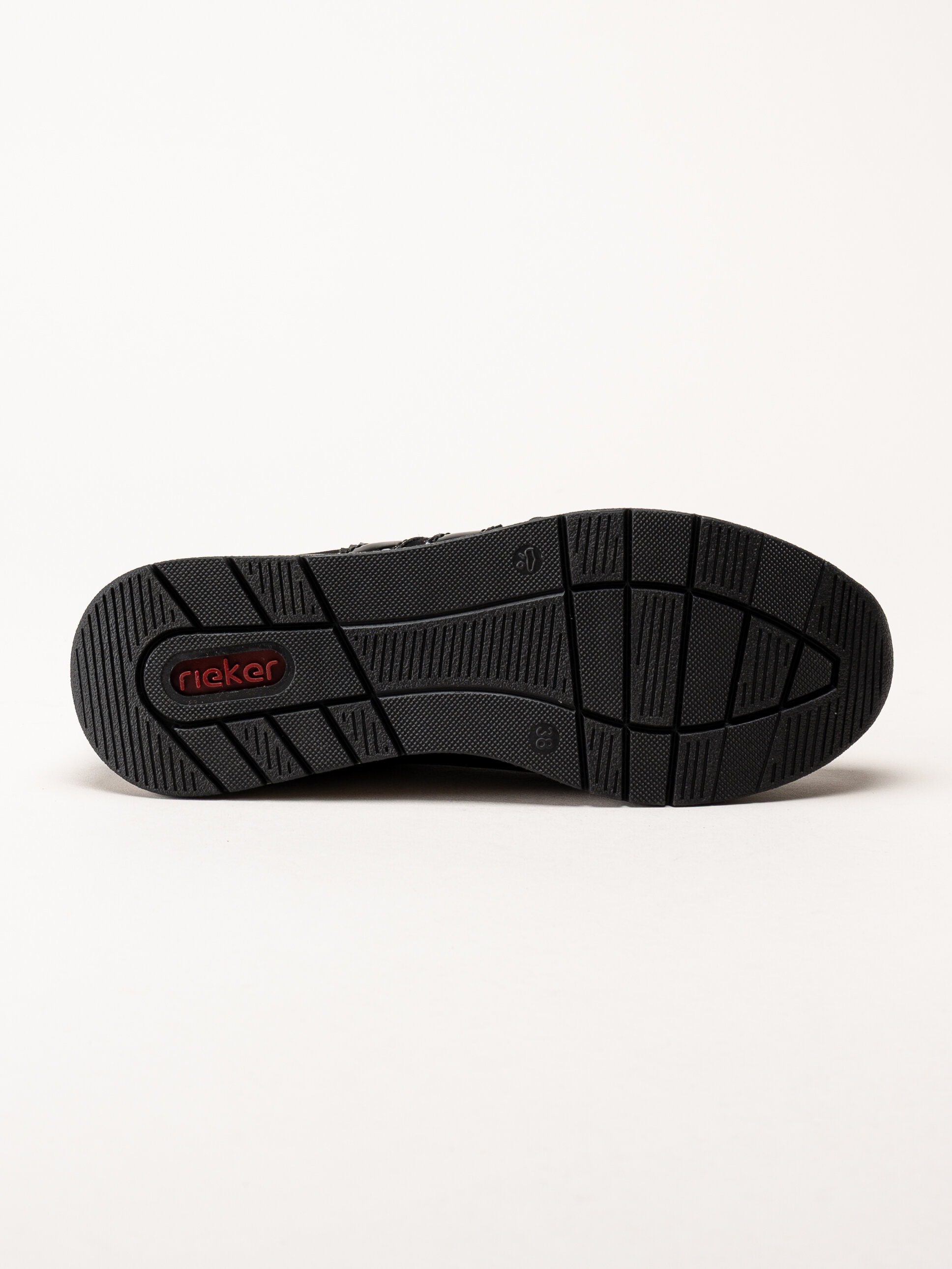 Rieker - Svarta promenadsneakers i nubuck och skinn
