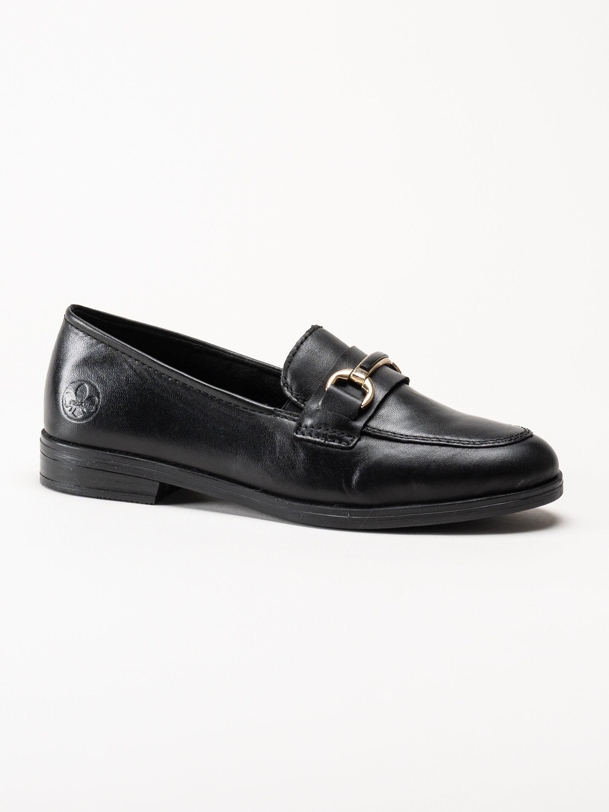 Rieker - Svarta loafers i skinn