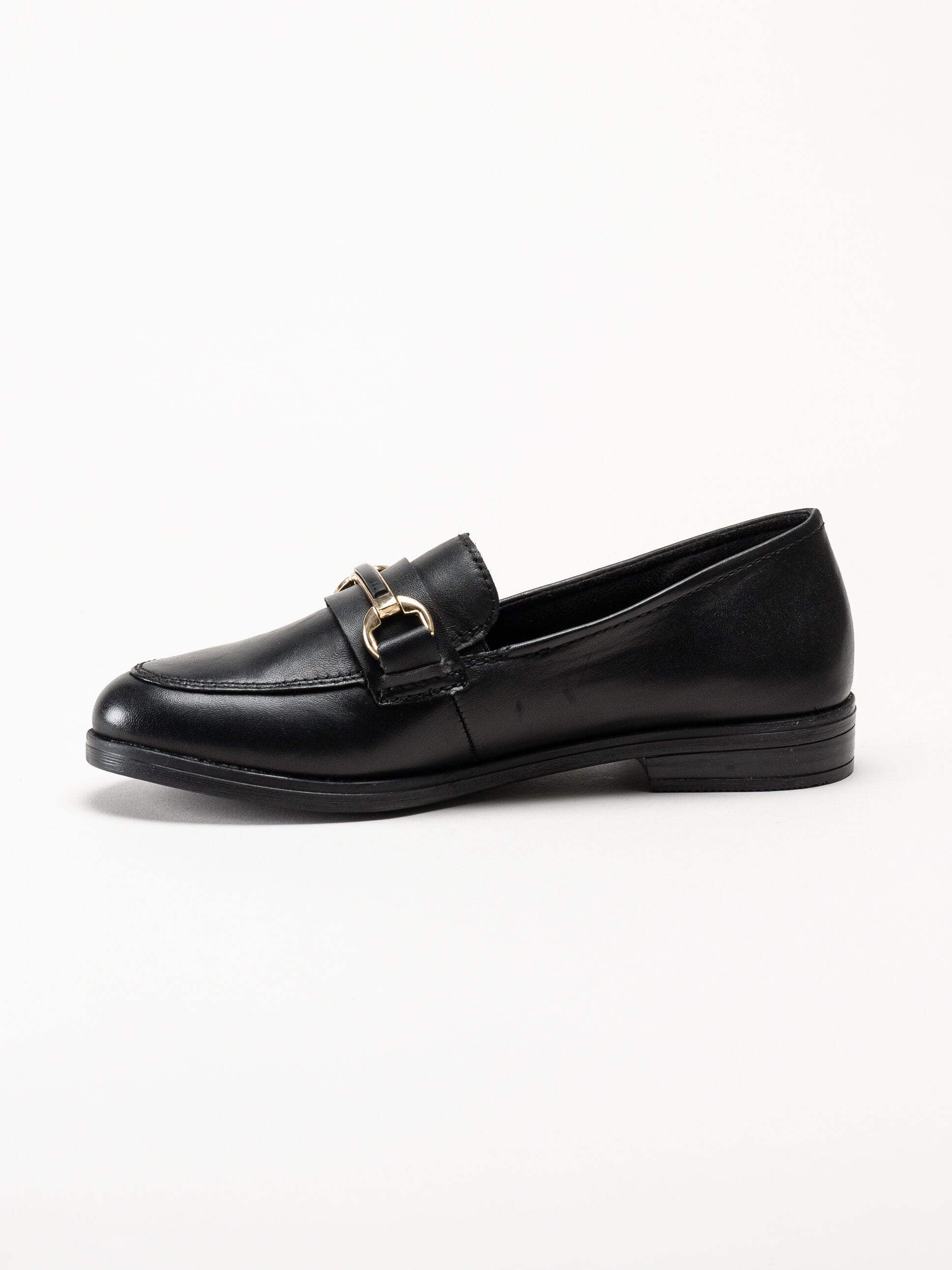 Rieker - Svarta loafers i skinn