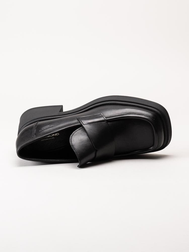 Vagabond - Dorah - Svarta skinnloafers med klack
