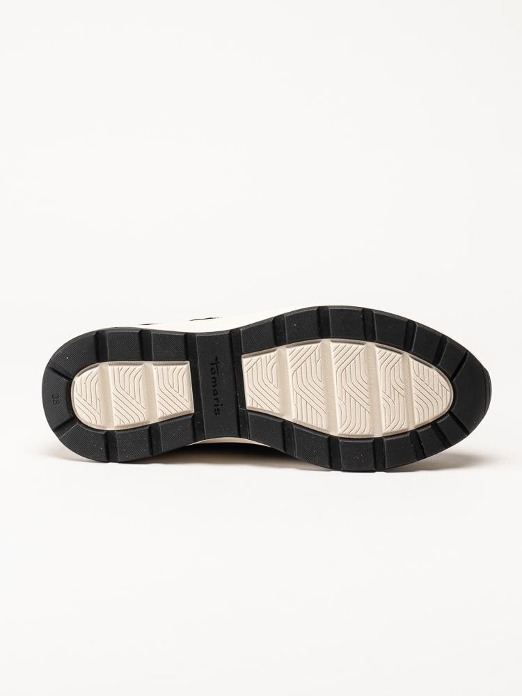 Tamaris - Svarta sneakers i skinn