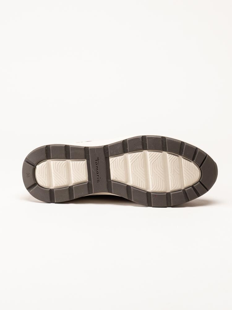 Tamaris - Vinröda sneakers i mocka