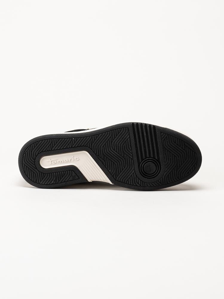 Tamaris - Svarta sneakers i skinn och mocka