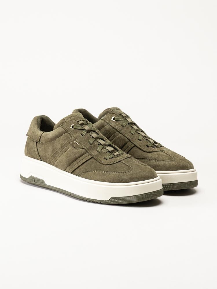 Tamaris - Gröna slip on sneakers i mocka