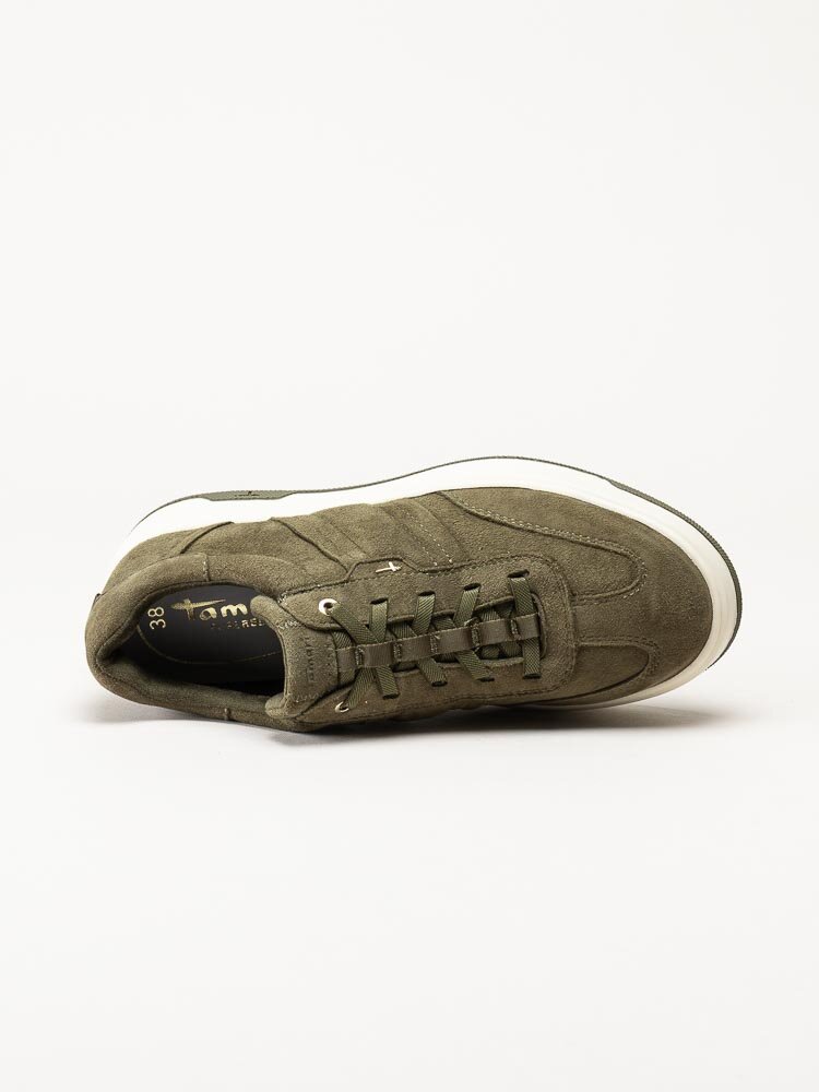 Tamaris - Gröna slip on sneakers i mocka