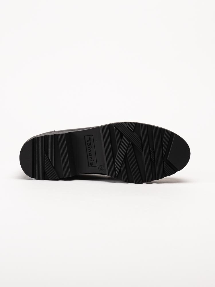 Tamaris - Svarta loafers i mjuk skinnimitation
