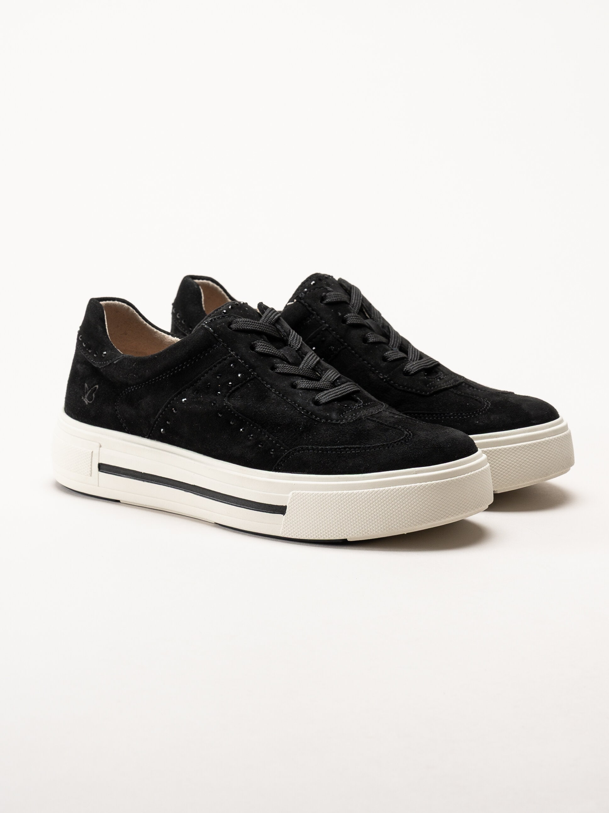 Caprice - Svarta sneakers i mocka