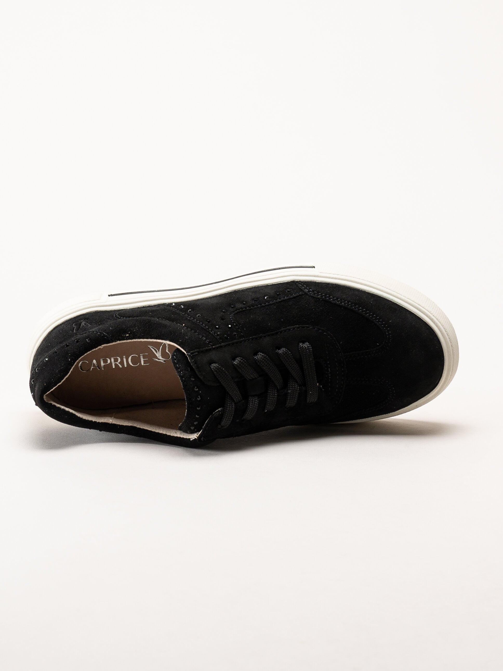 Caprice - Svarta sneakers i mocka