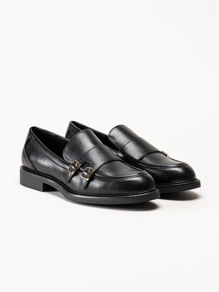 Marco Tozzi - Svarta loafers i skinnimitation