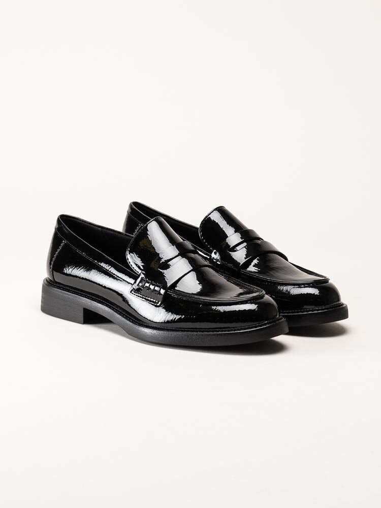 Marco Tozzi - Svarta loafers i syntetlack
