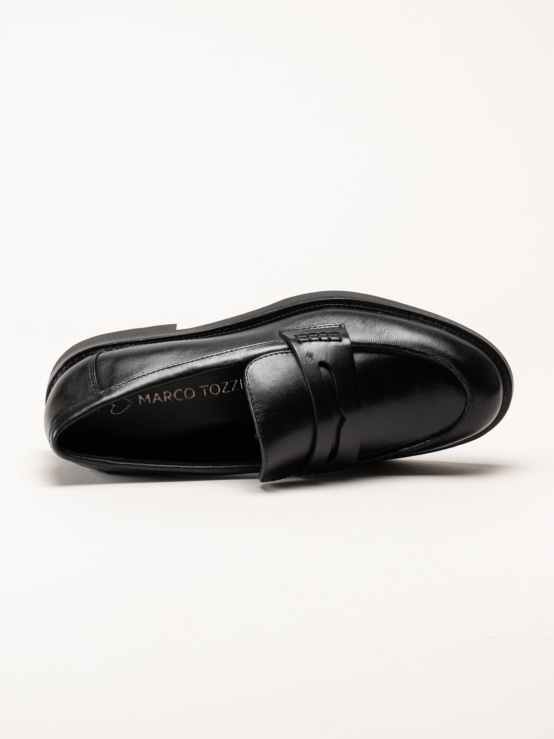 Marco Tozzi - Svarta loafers i skinn