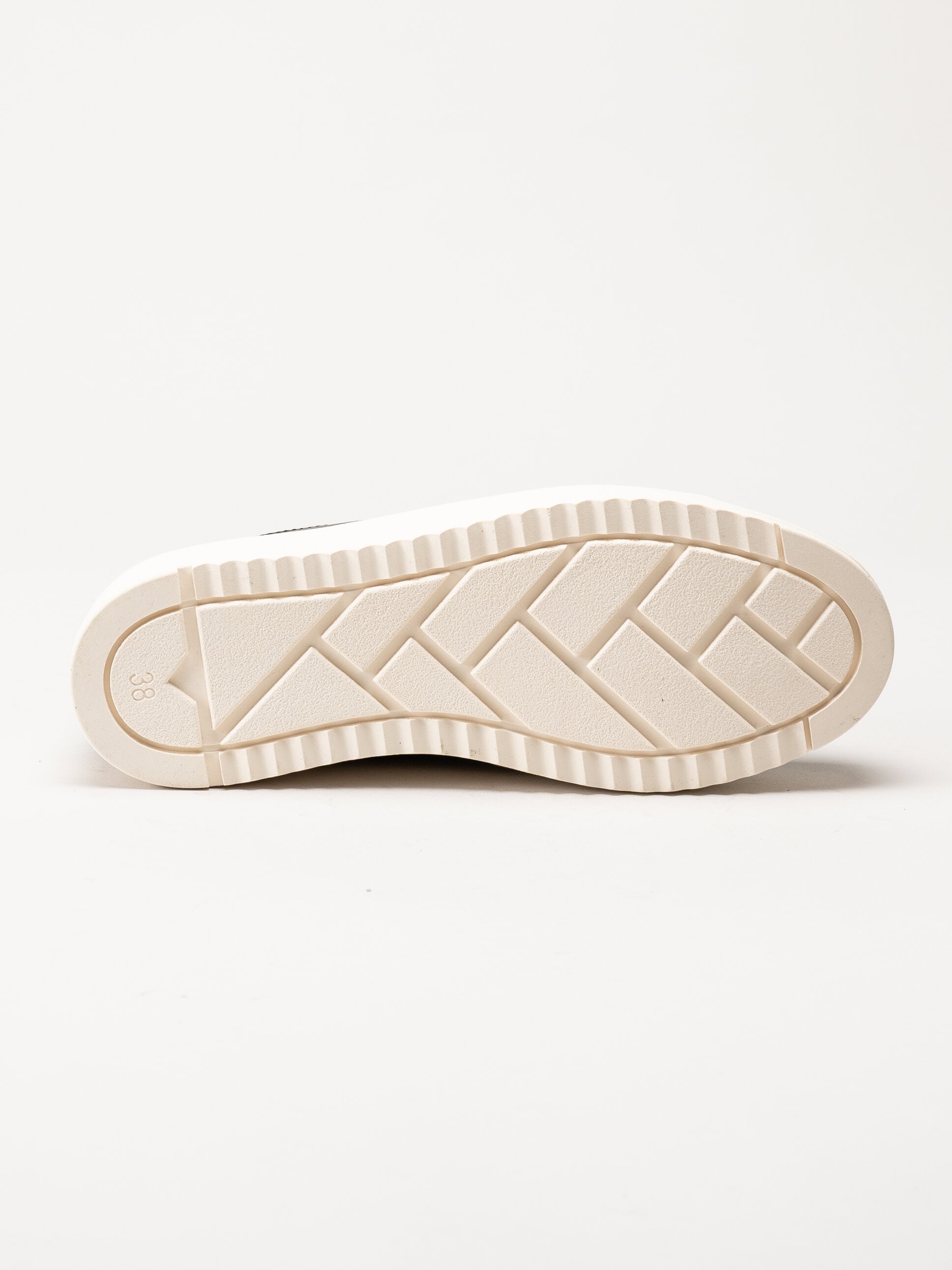 Marco Tozzi - Svarta sneakers i skinnimitation