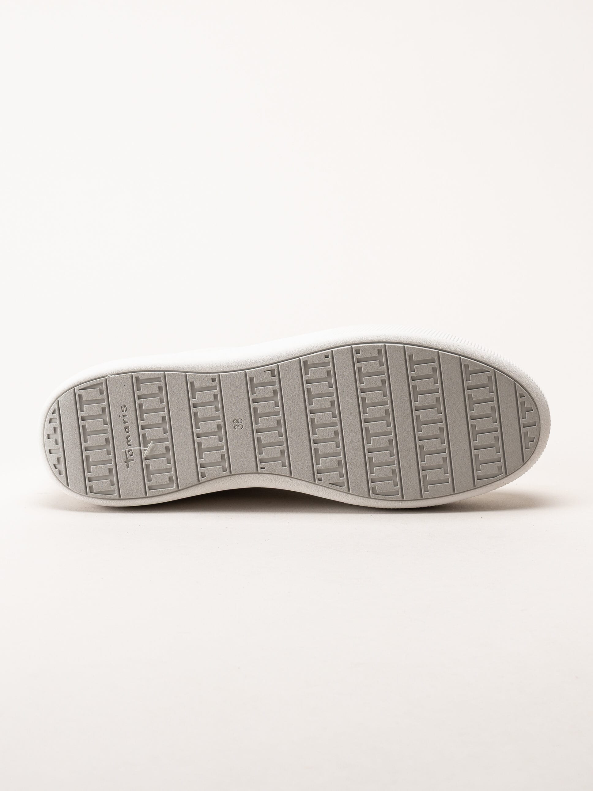 Tamaris - Vita sneakers i skinn med platåsula