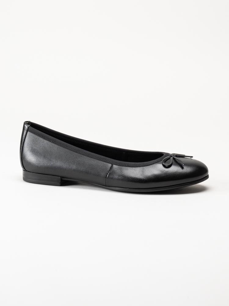 Tamaris - Svarta nätta ballerina i skinn