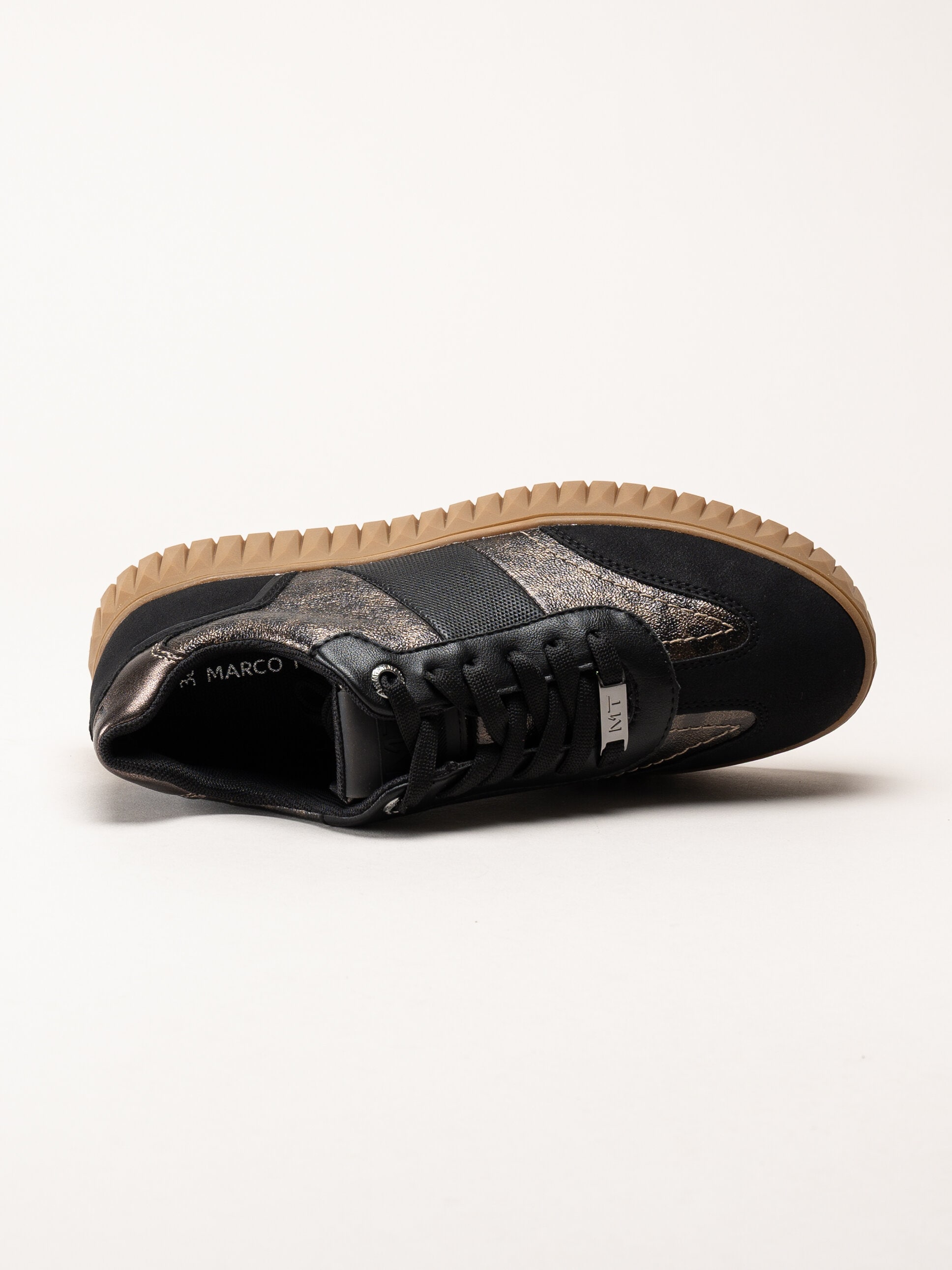 Marco Tozzi - Svarta sneakers med leopardmönster