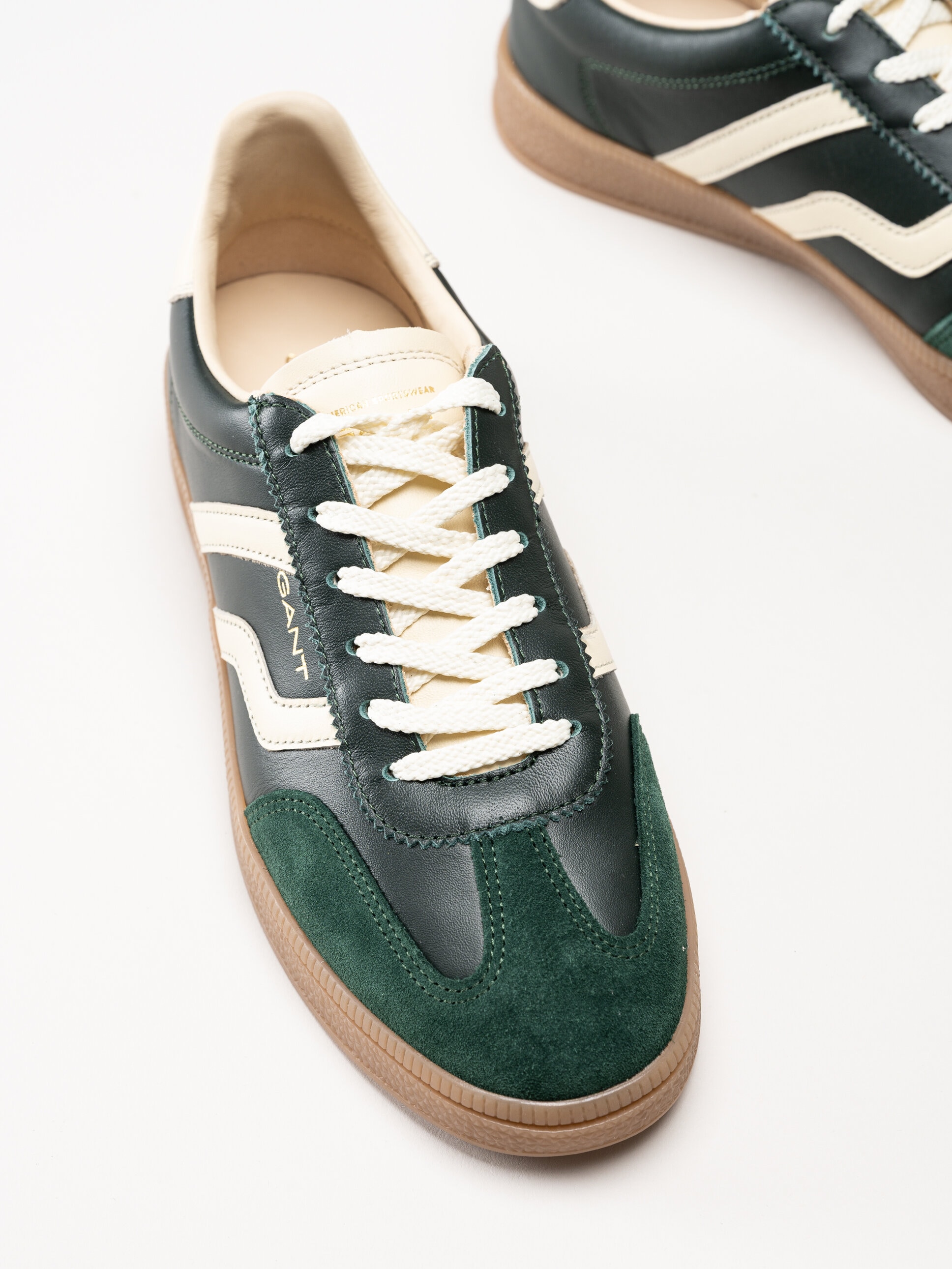 Gant Footwear - Cuzima Sneaker - Gröna retro sneakers i skinn och mocka