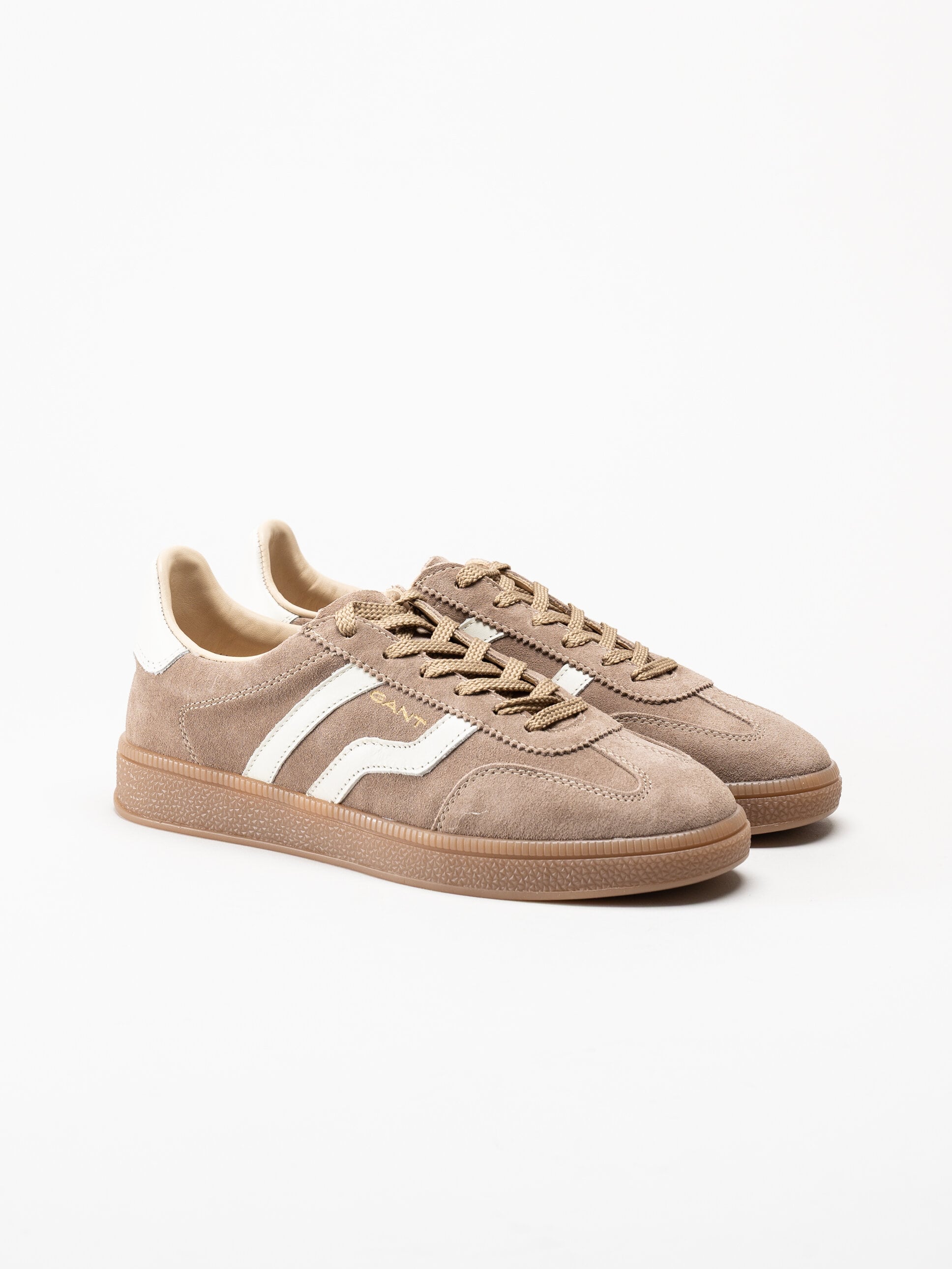 Gant Footwear - Cuzima sneaker - Beige retro sneakers i mocka med skinndetaljer