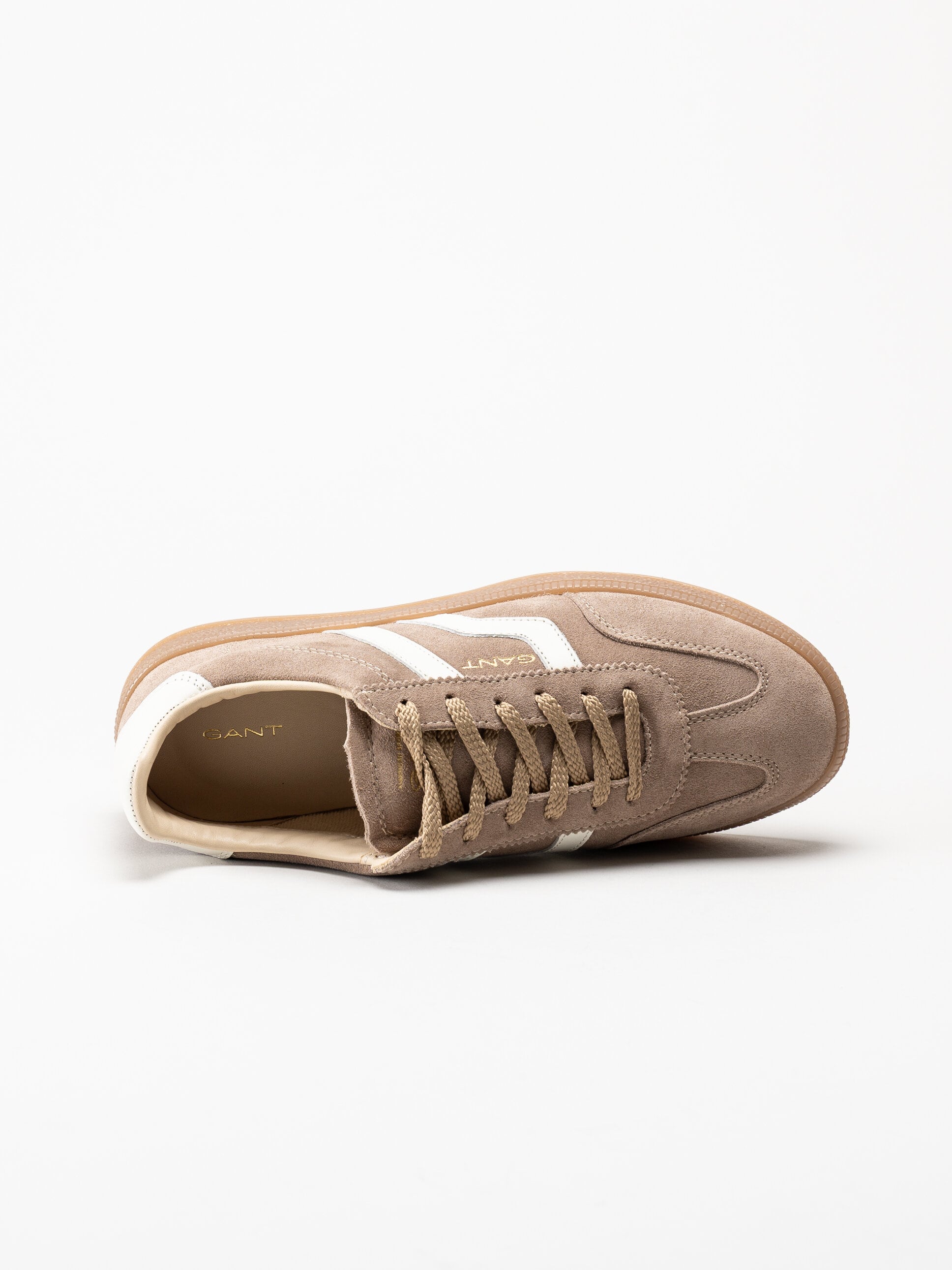 Gant Footwear - Cuzima sneaker - Beige retro sneakers i mocka med skinndetaljer