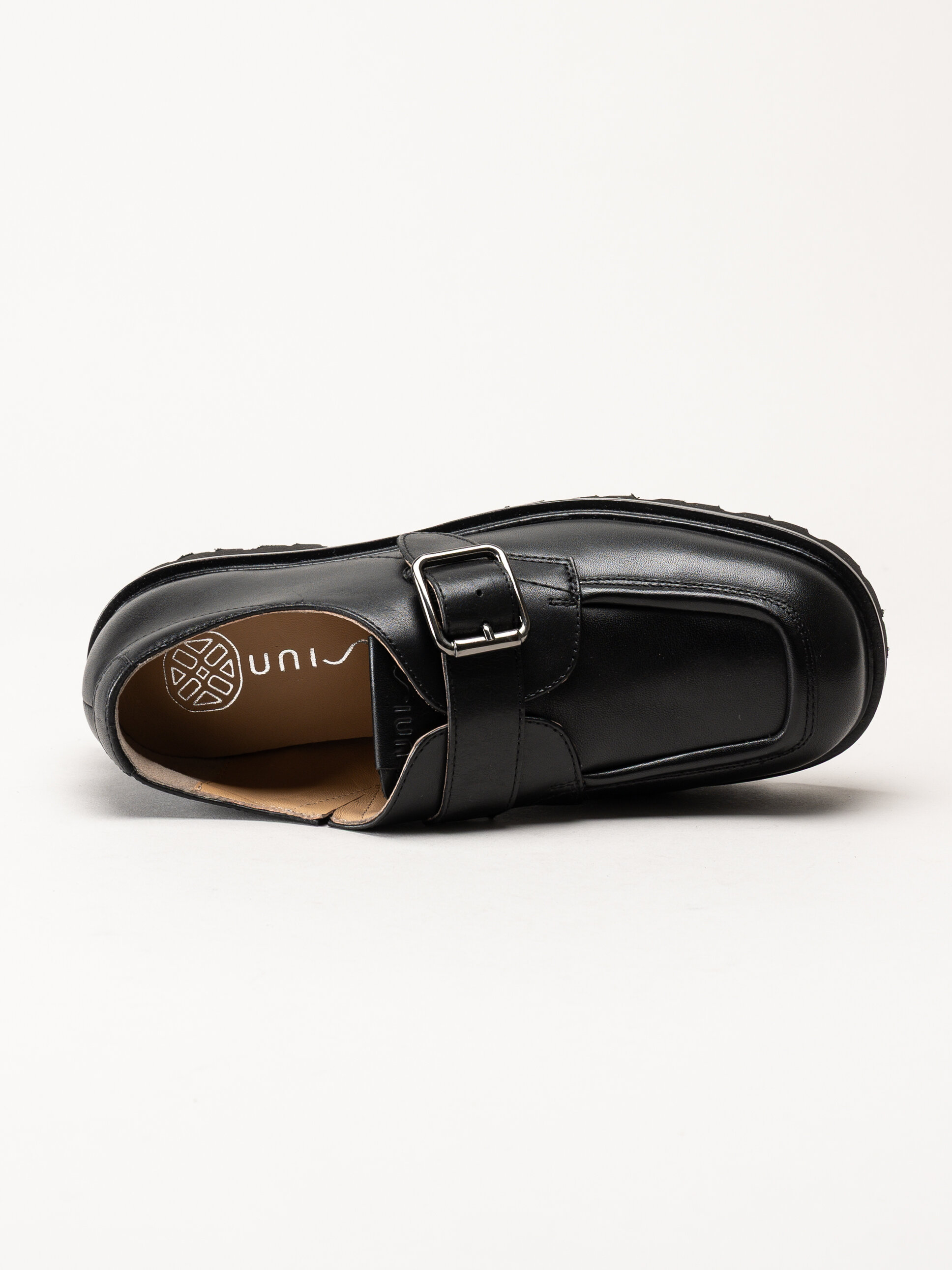 Unisa - Svarta loafers i skinn