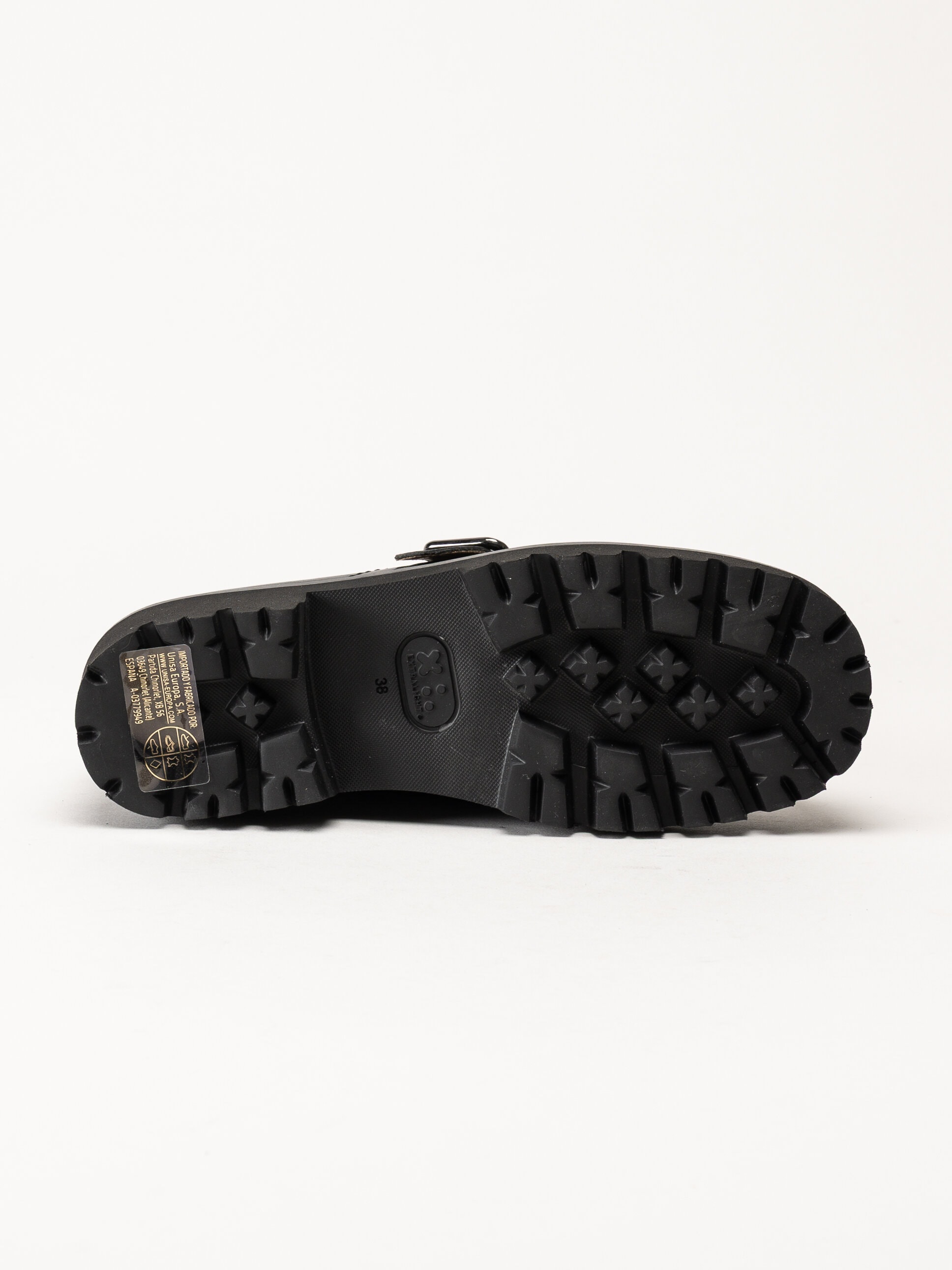 Unisa - Svarta loafers i skinn