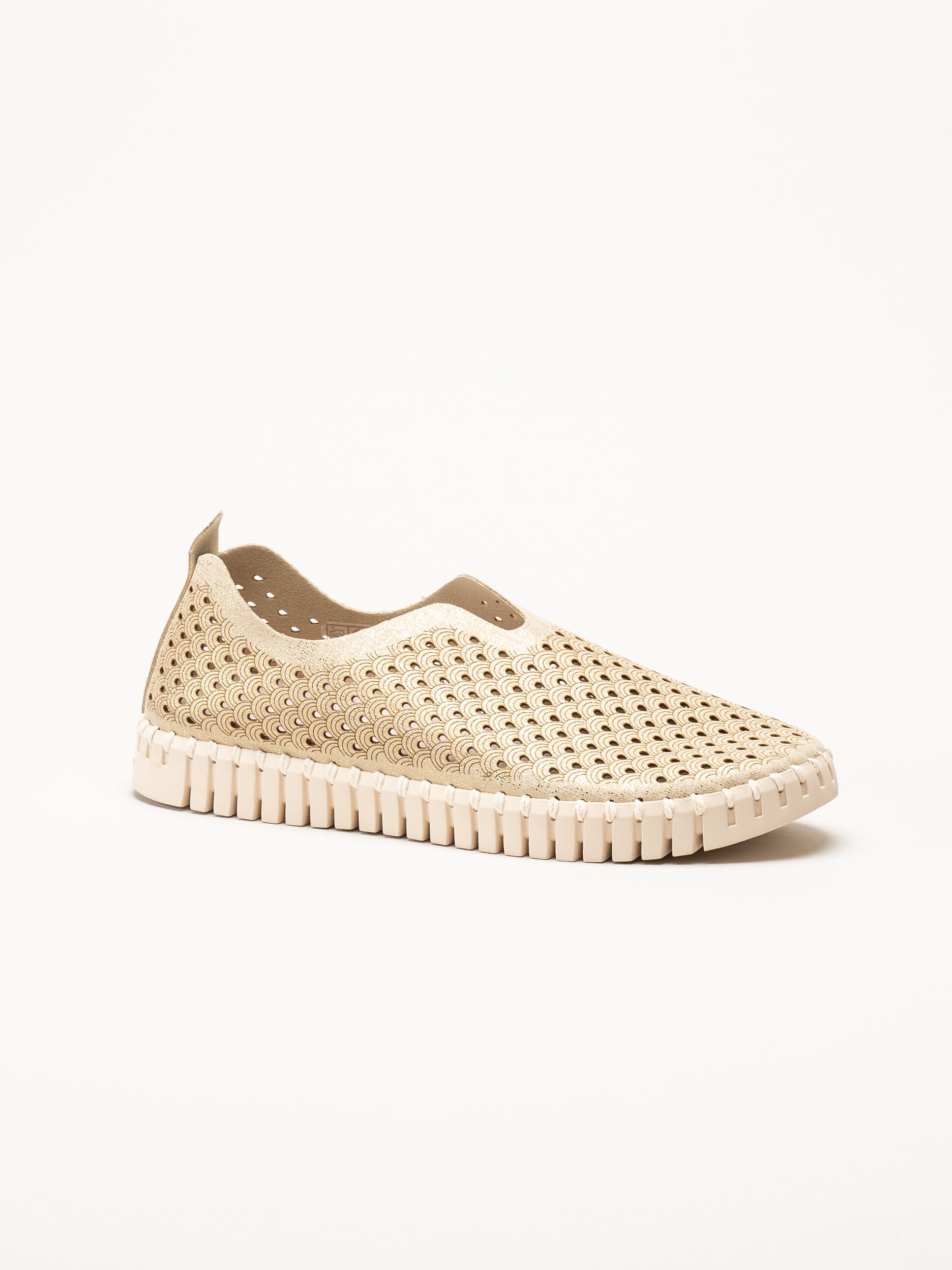 Ilse Jacobsen - Tulip Glitter - Beige slip on skor