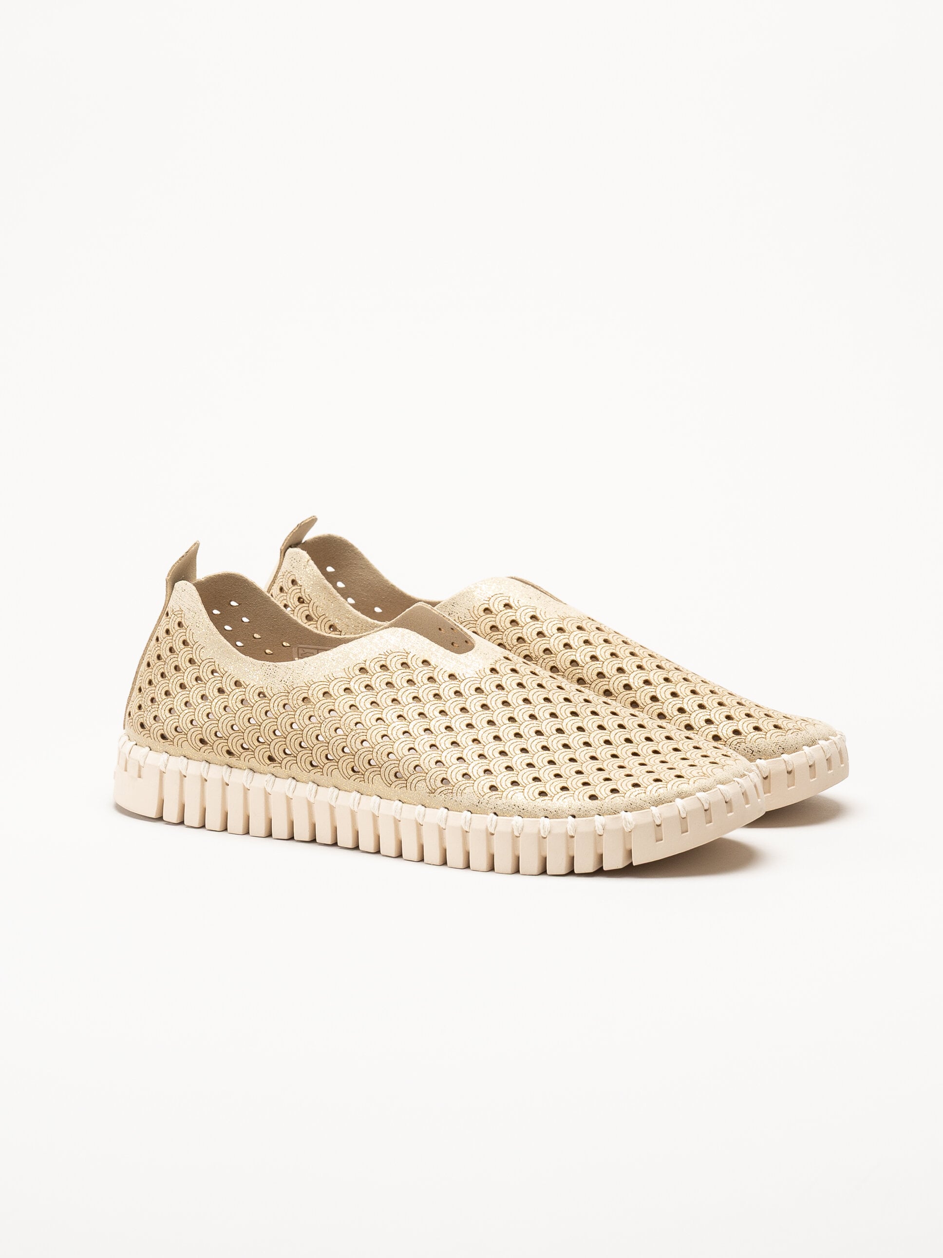 Ilse Jacobsen - Tulip Glitter - Beige slip on skor