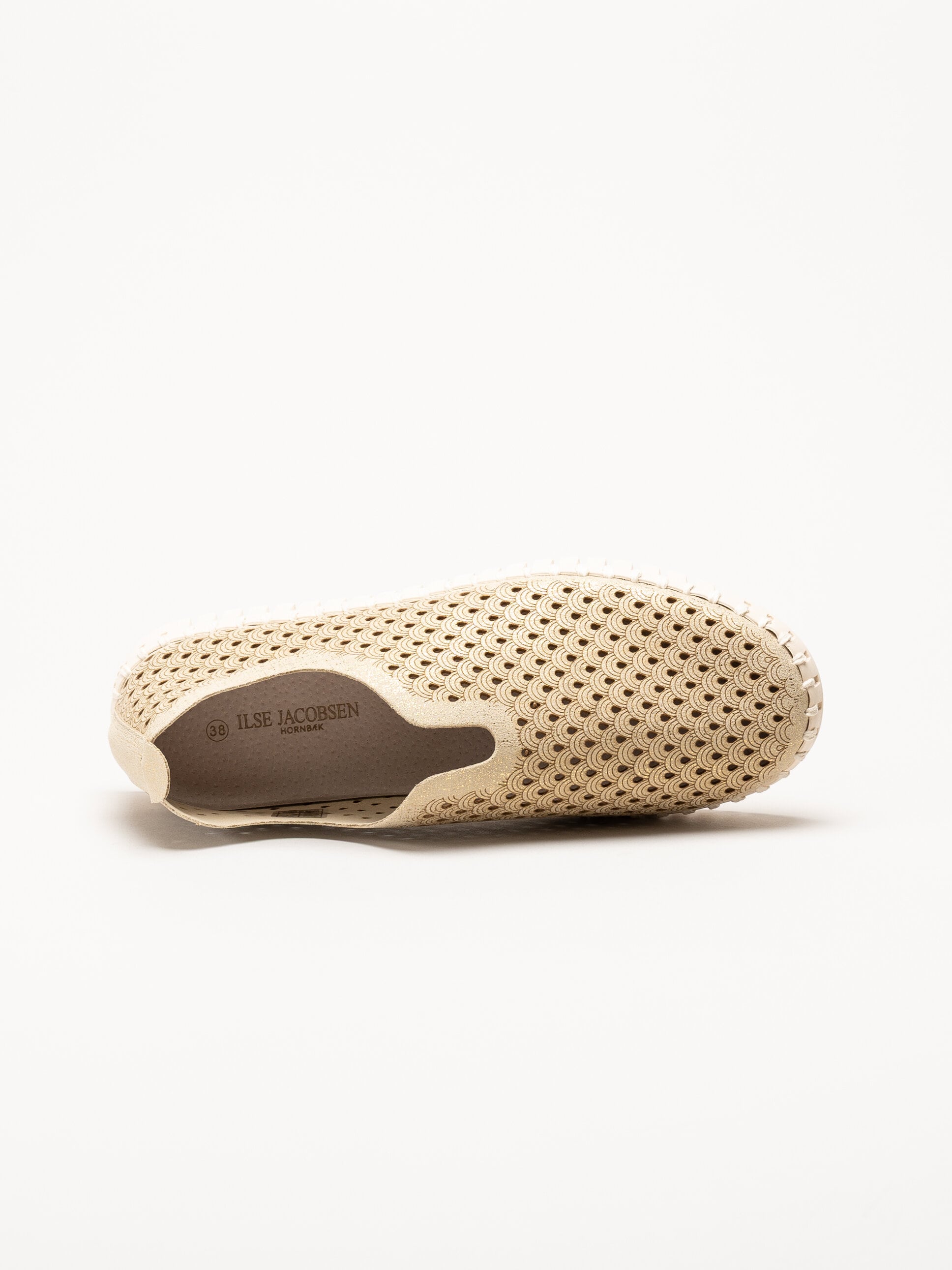 Ilse Jacobsen - Tulip Glitter - Beige slip on skor