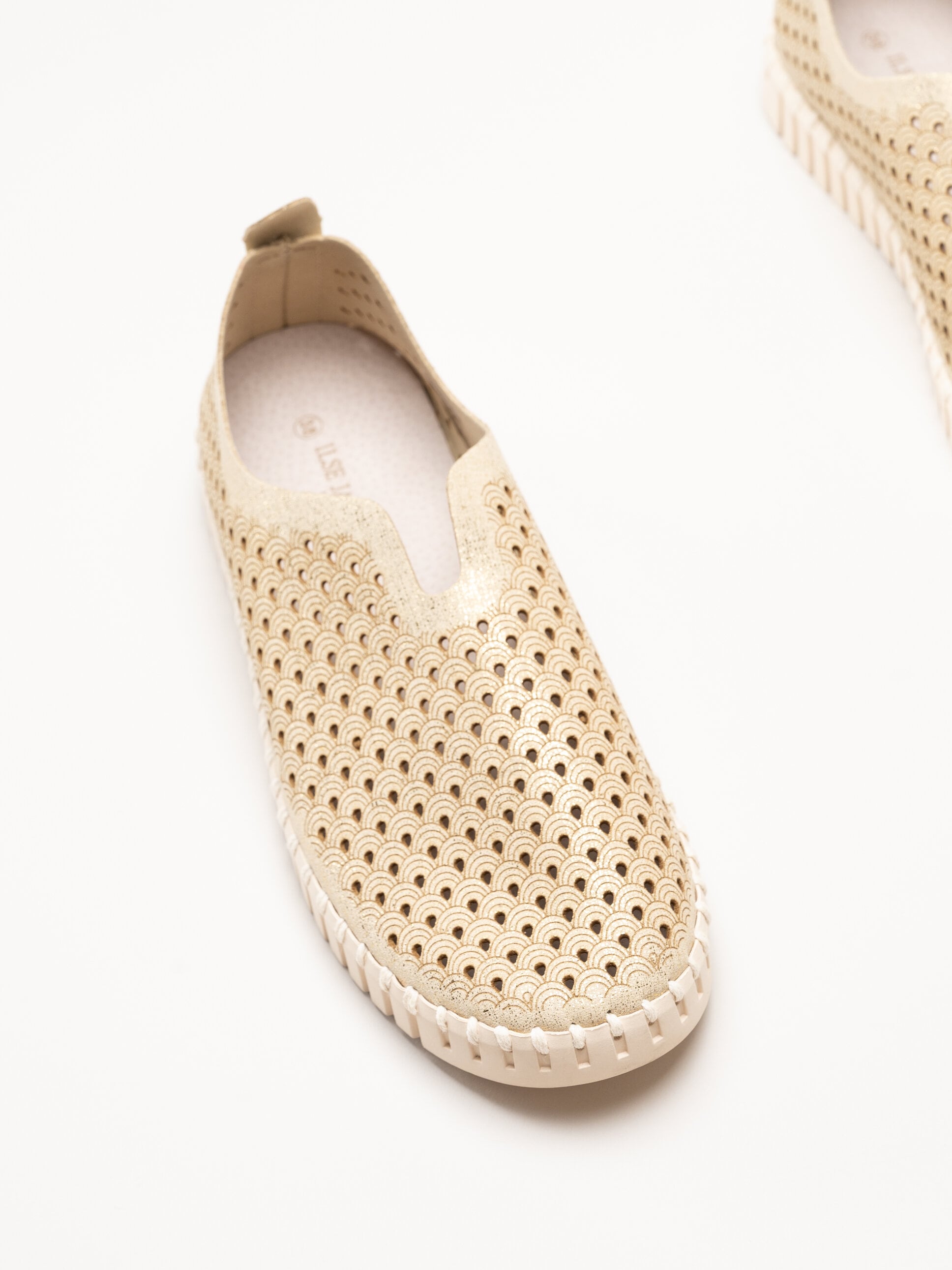 Ilse Jacobsen - Tulip Glitter - Beige slip on skor