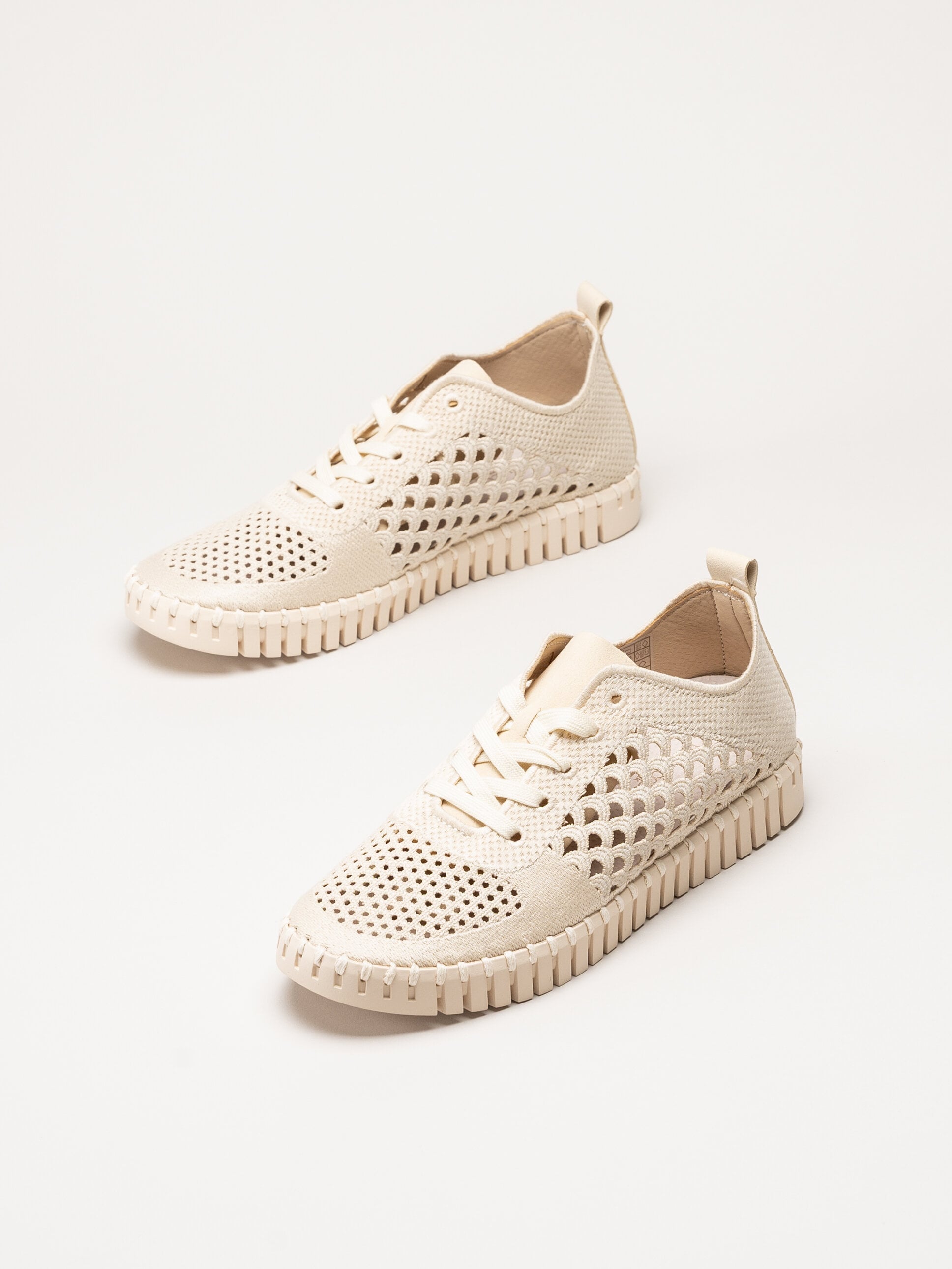 Ilse Jacobsen - Tulip Embroidery - Offwhite perforerade sneakers