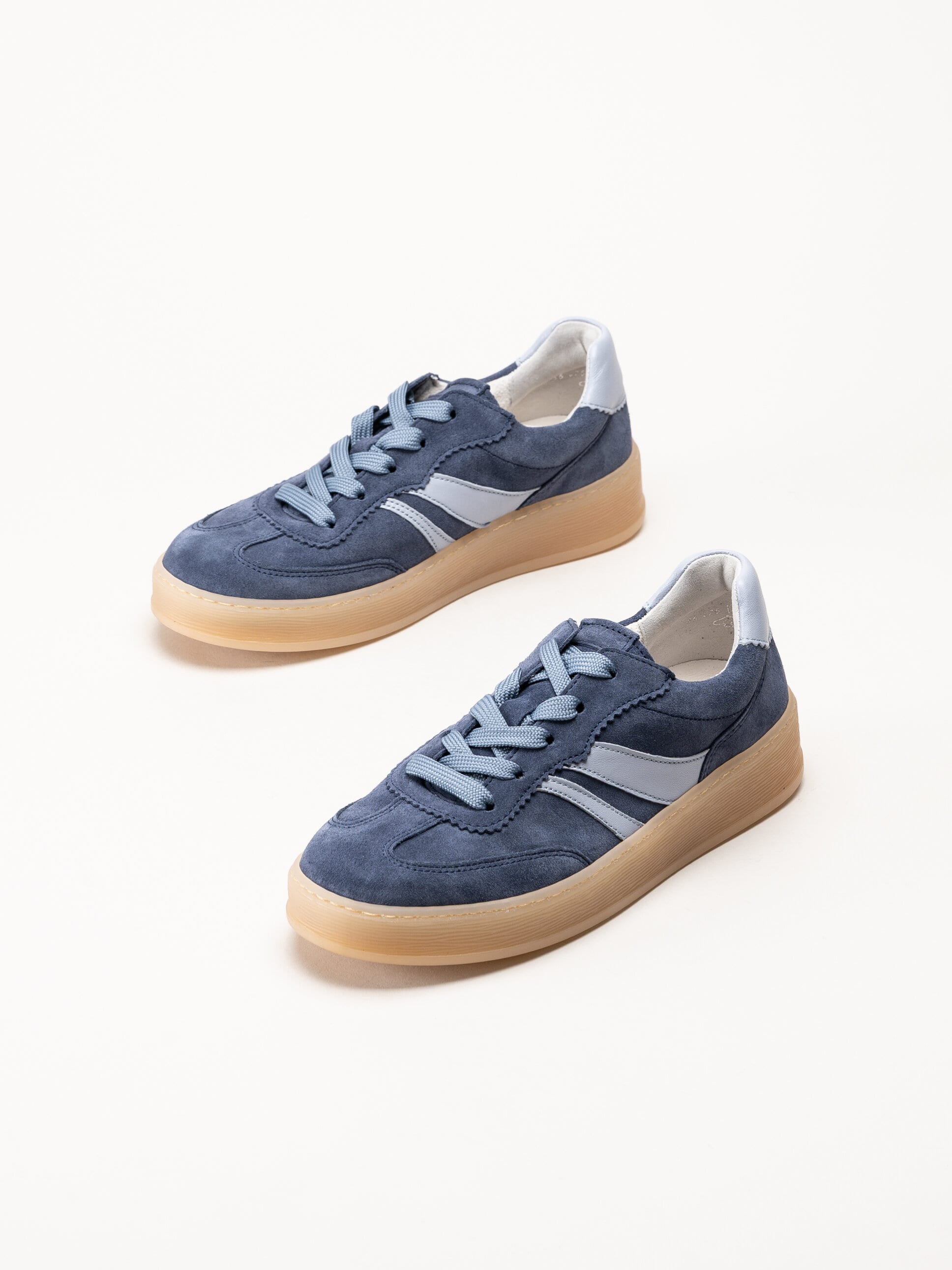 Gabor - Blå sneakers i mocka