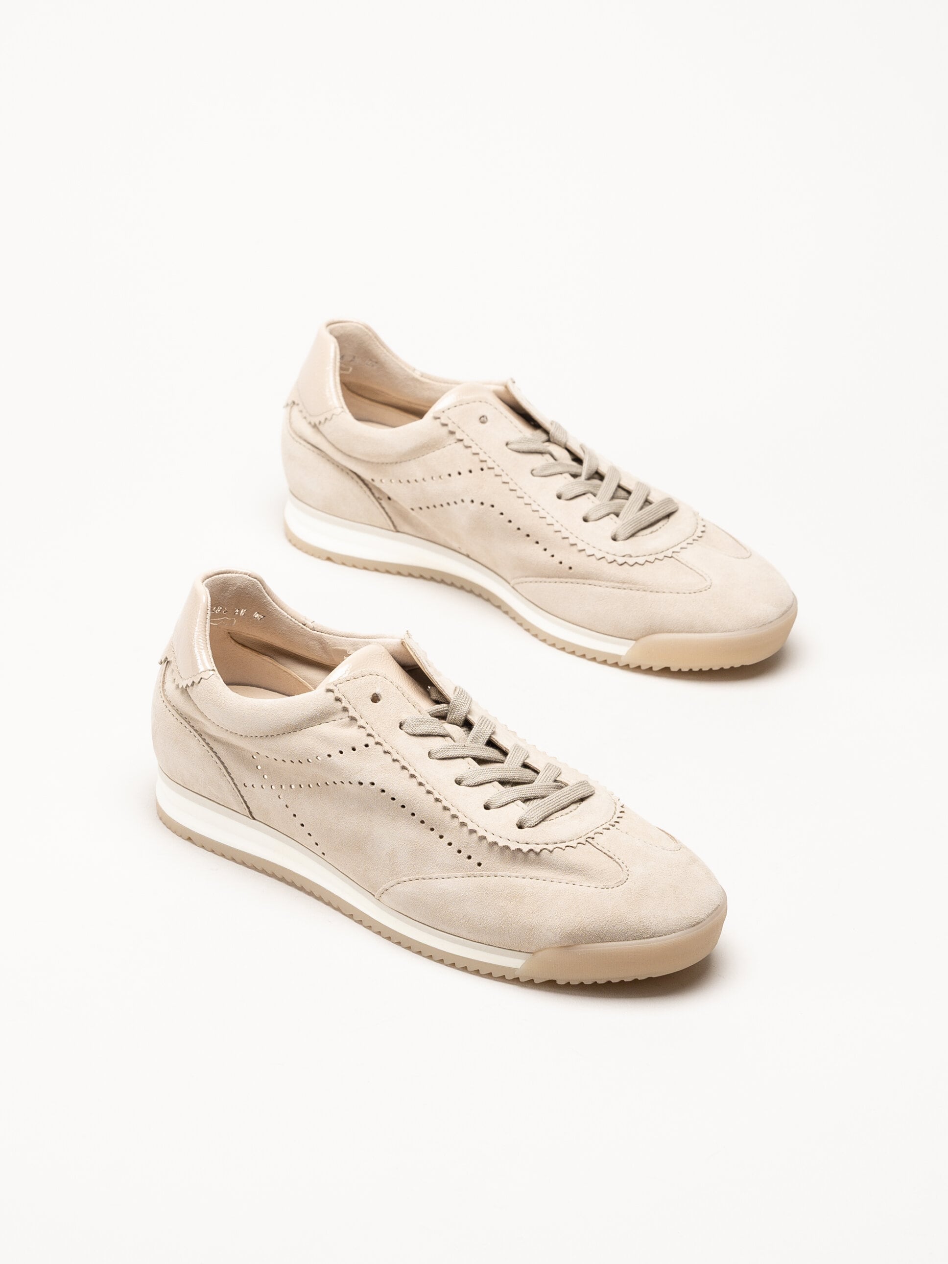 Gabor - Beige sneakers i mocka