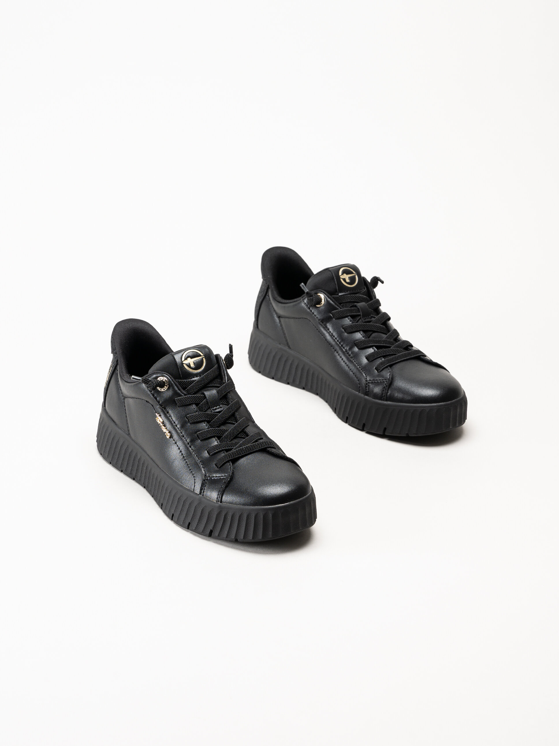 Tamaris Comfort - Svarta sneakers i skinn