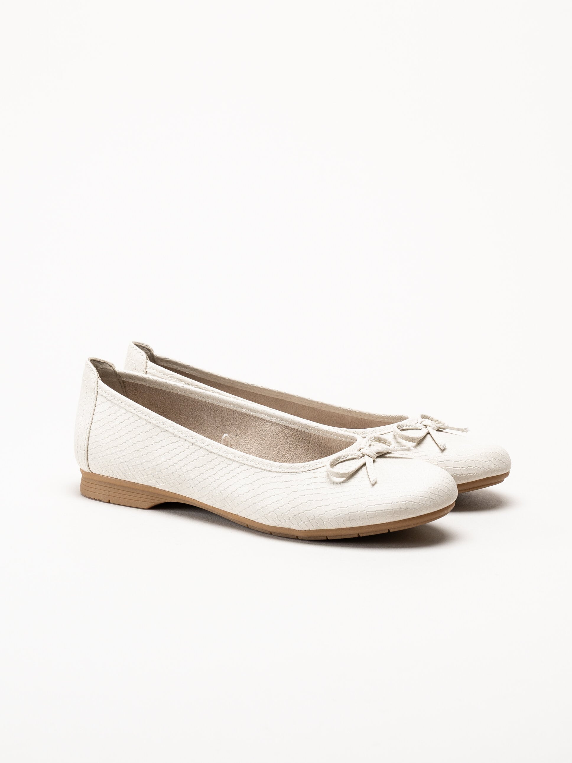 Jana - Offwhite reptilmönstrad ballerinasko