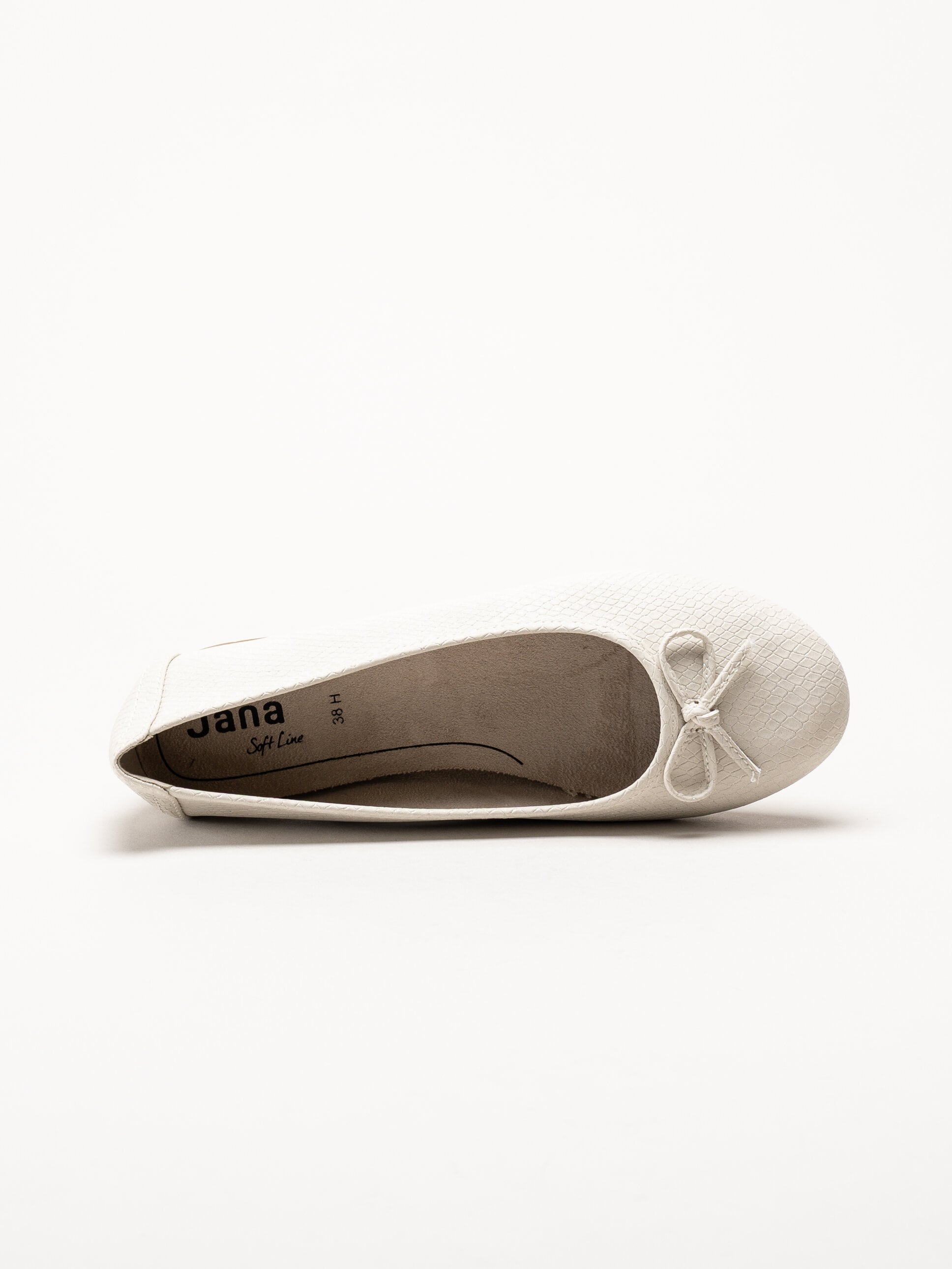 Jana - Offwhite reptilmönstrad ballerinasko