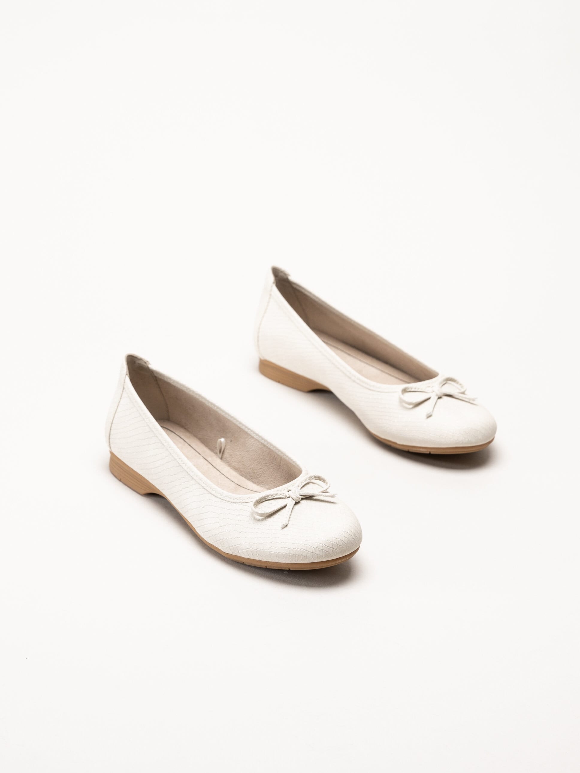 Jana - Offwhite reptilmönstrad ballerinasko