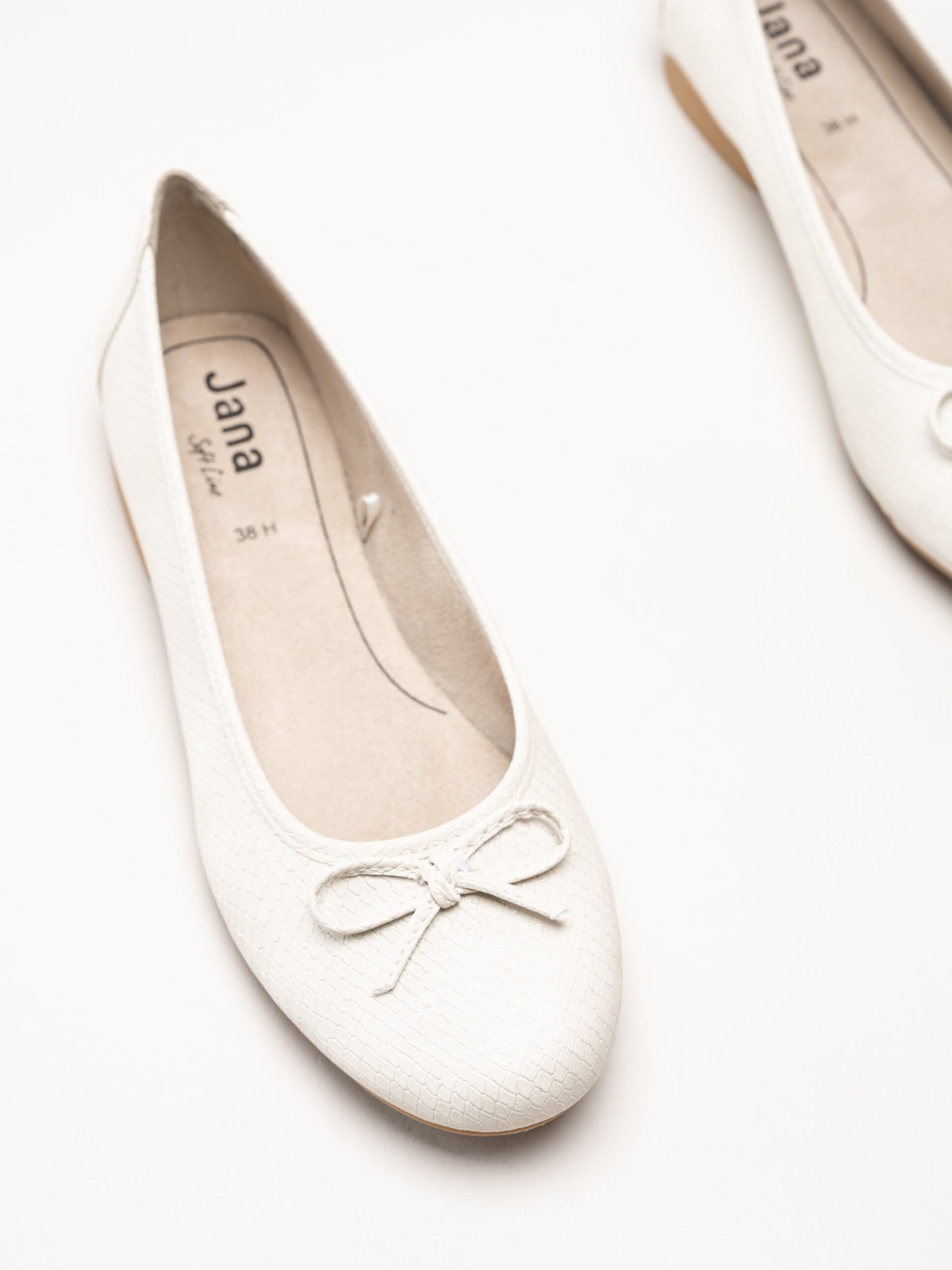 Jana - Offwhite reptilmönstrad ballerinasko