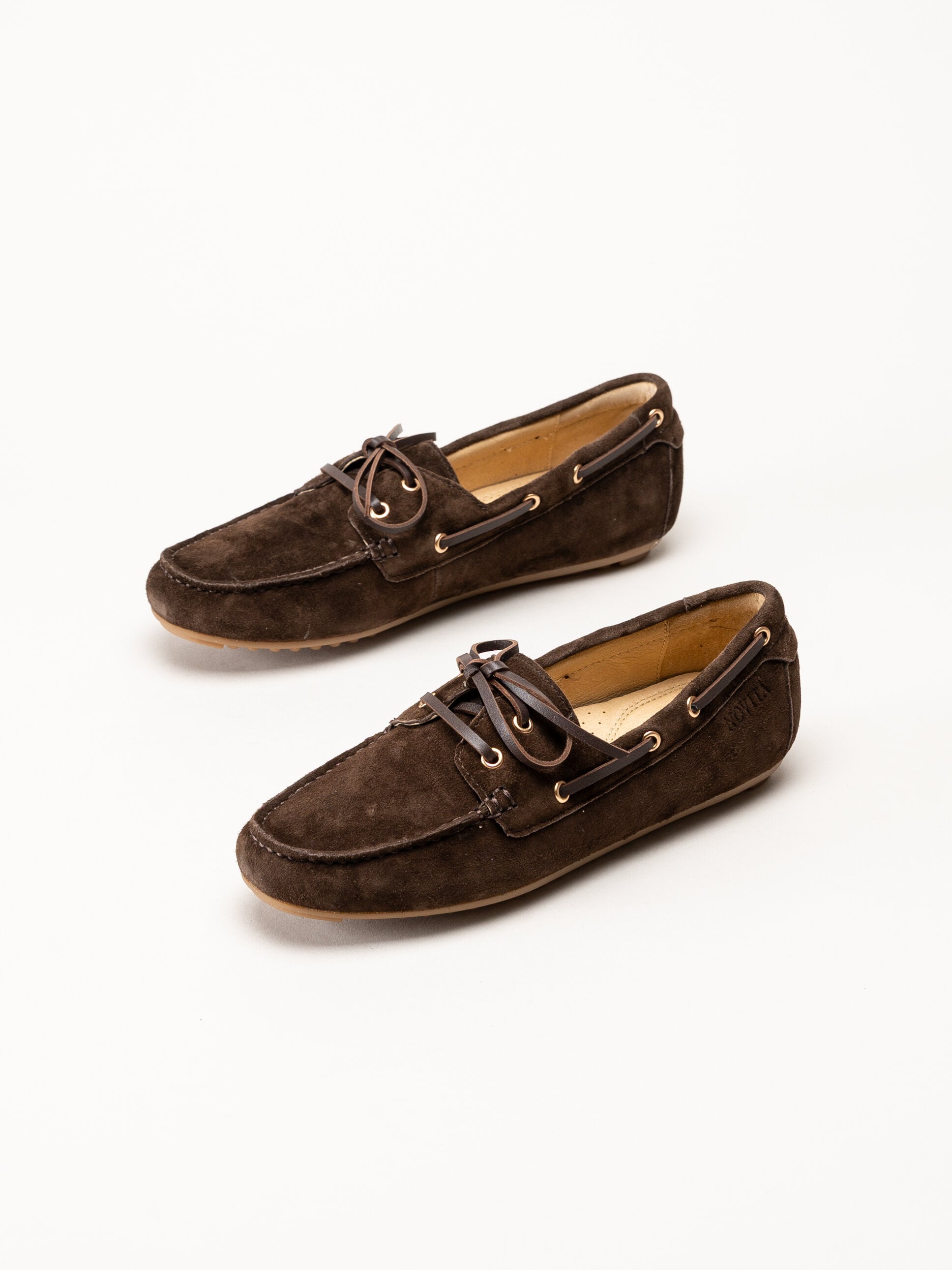 Novita - Palmi Sail - Mörkbruna loafers i mocka
