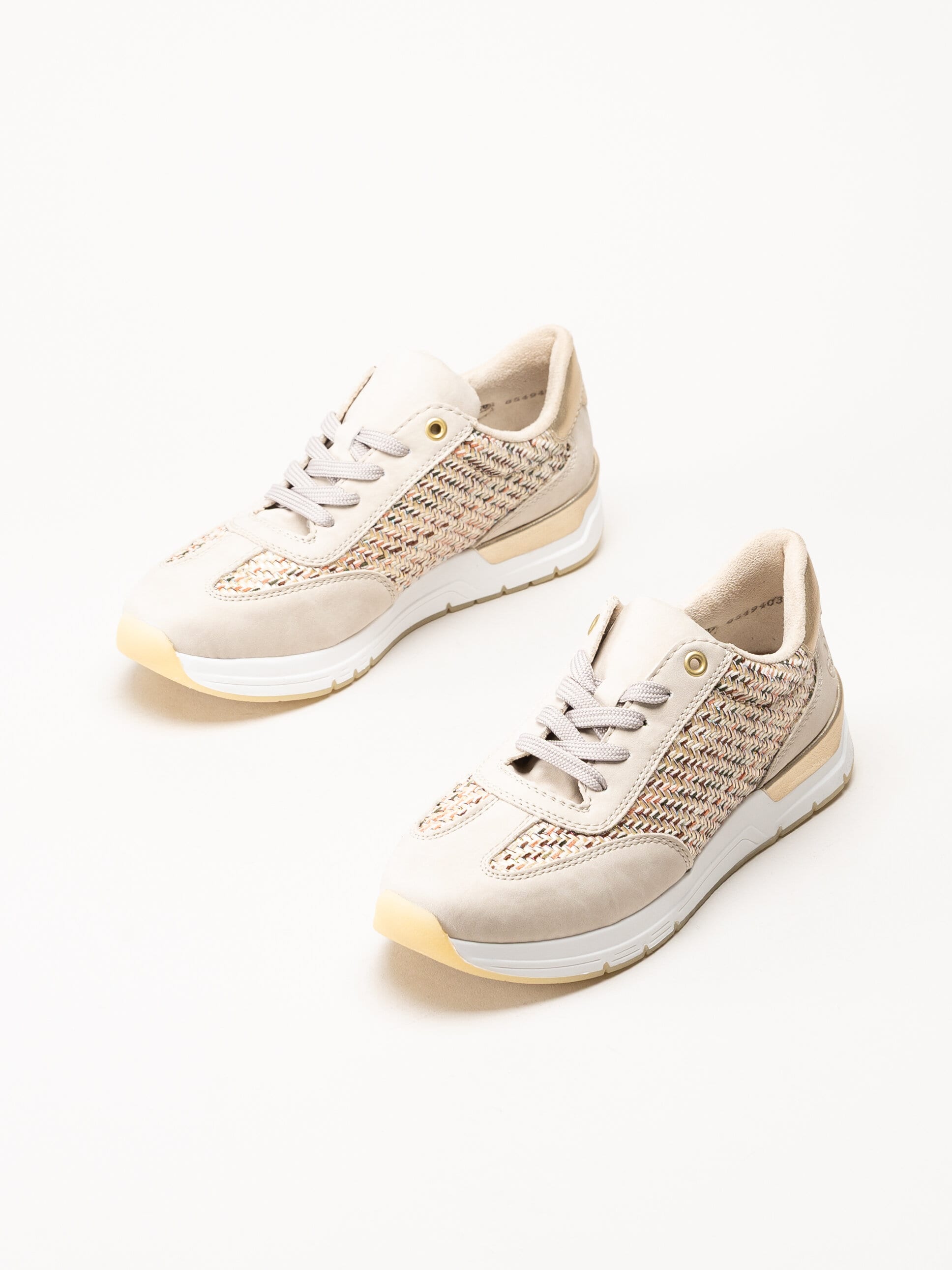 Rieker - Beige sneakers i textil
