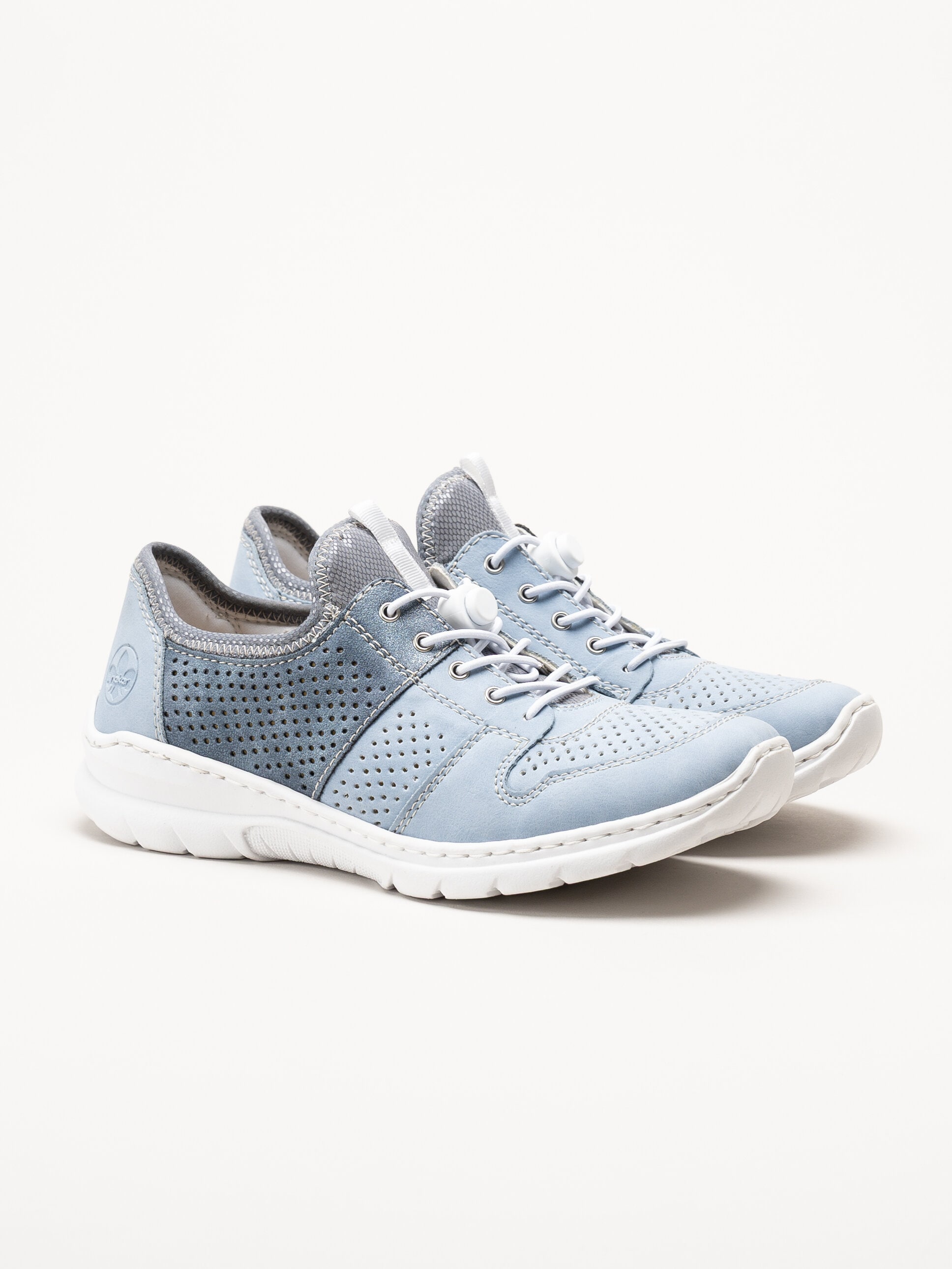 Rieker - Ljusblå slip on skor