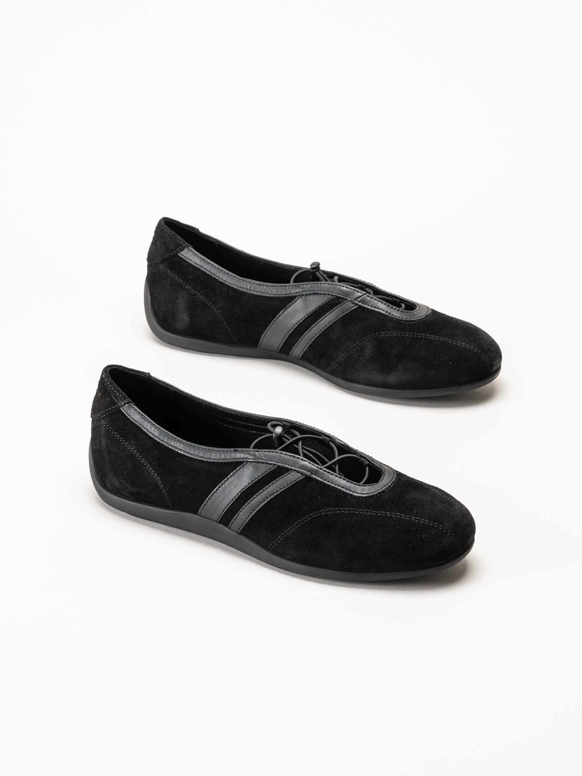 Vagabond - Hollie - Svarta sportiga ballerinaskor i mocka