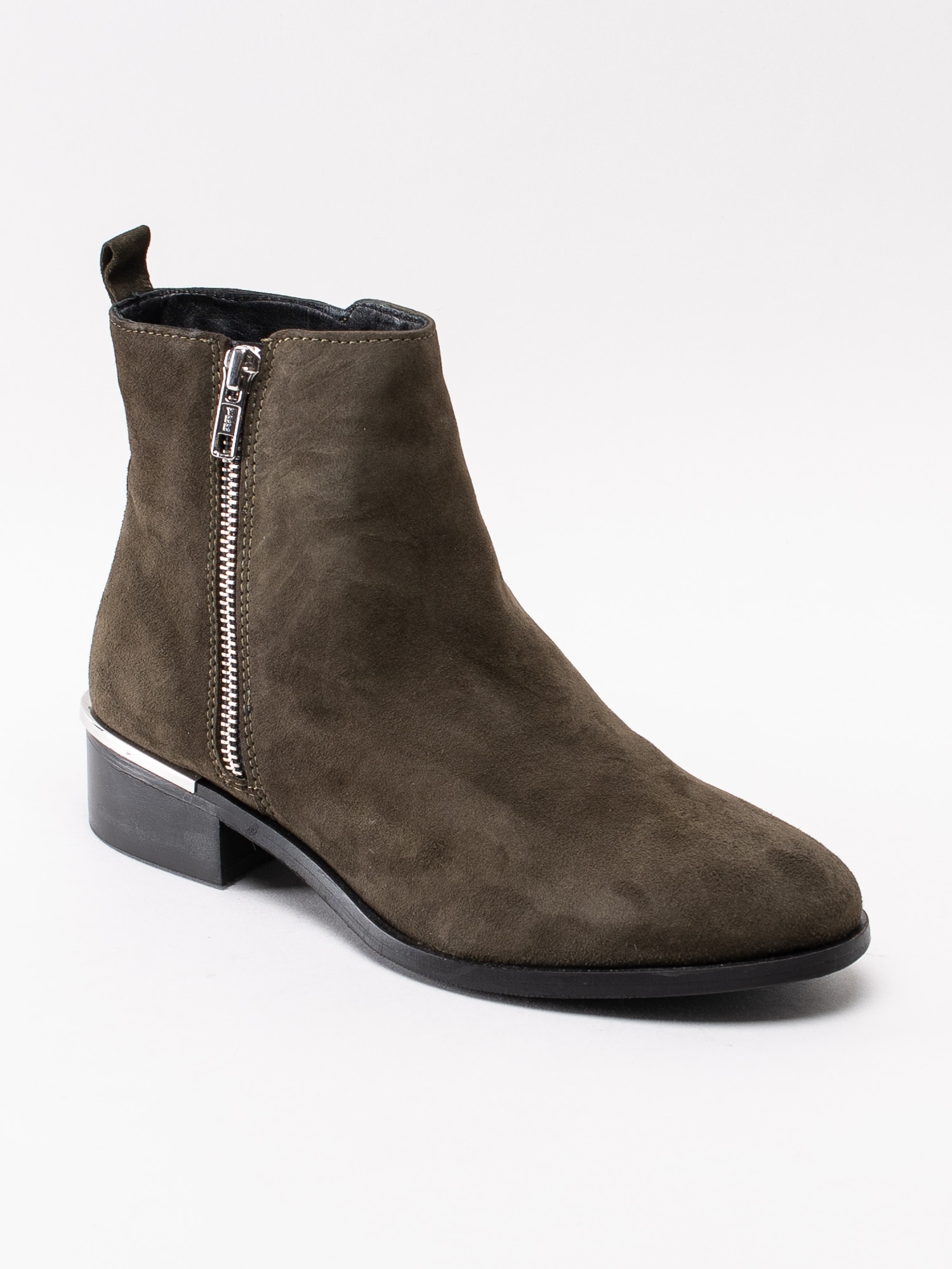 10193010 Copenhagen Shoes Cherish Colore CS1891-228 mörkgröna boots med silver-zip och häljärn-1